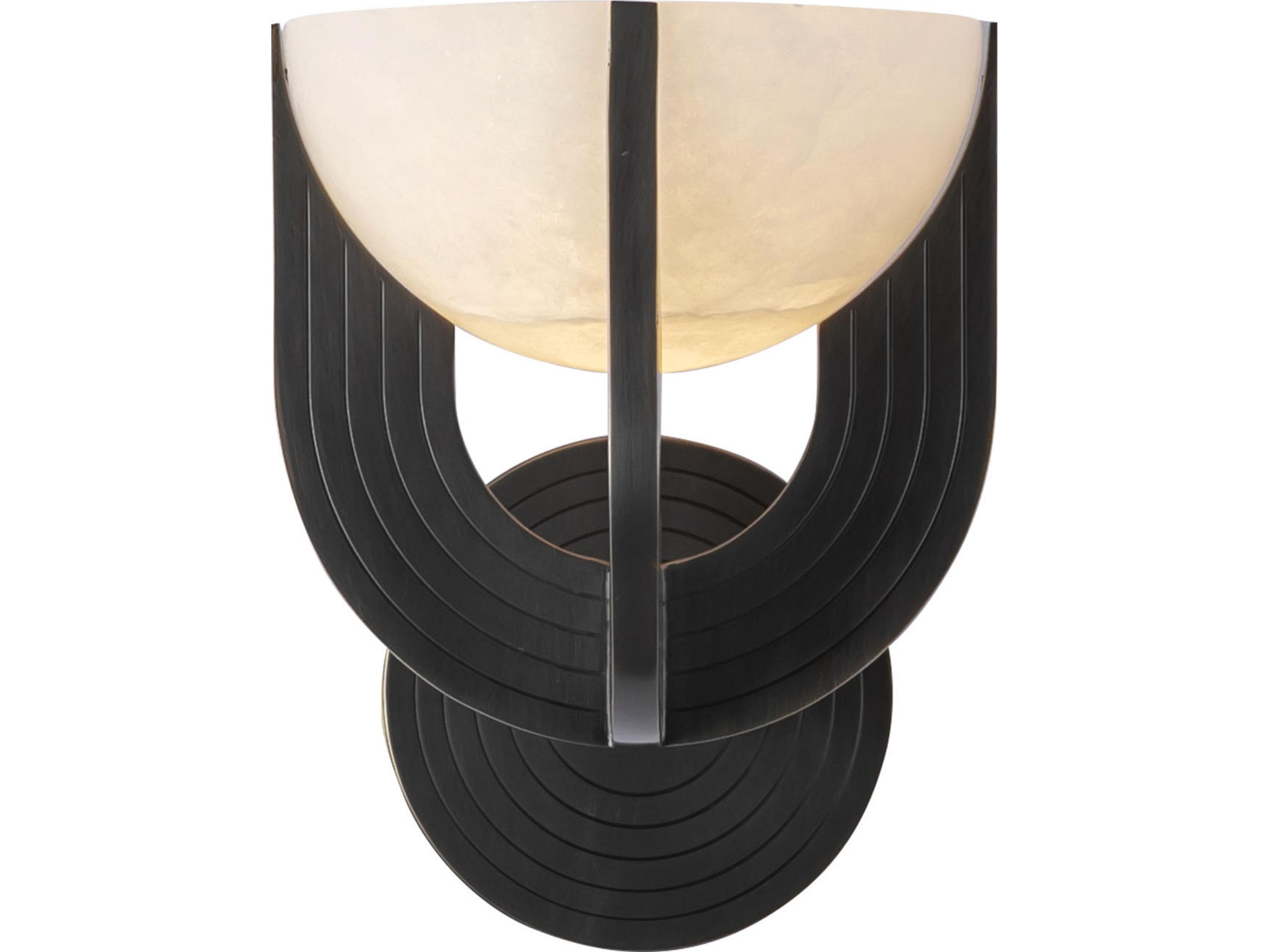 Colette Wall Sconce in Urban Bronze with Alabaster Shade