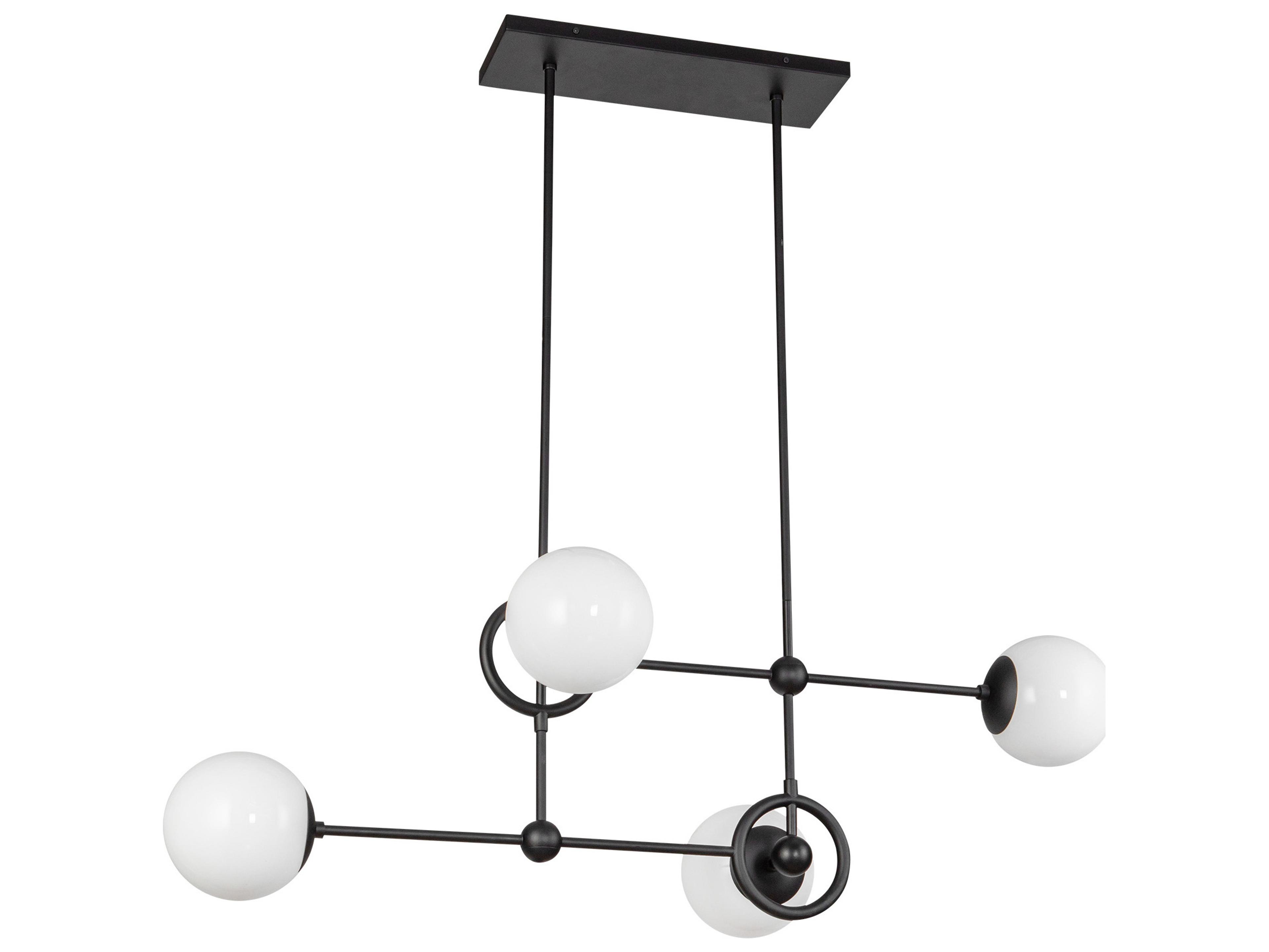 Alora Mood Fiore 4-Light Matte Black Globe Island Pendant