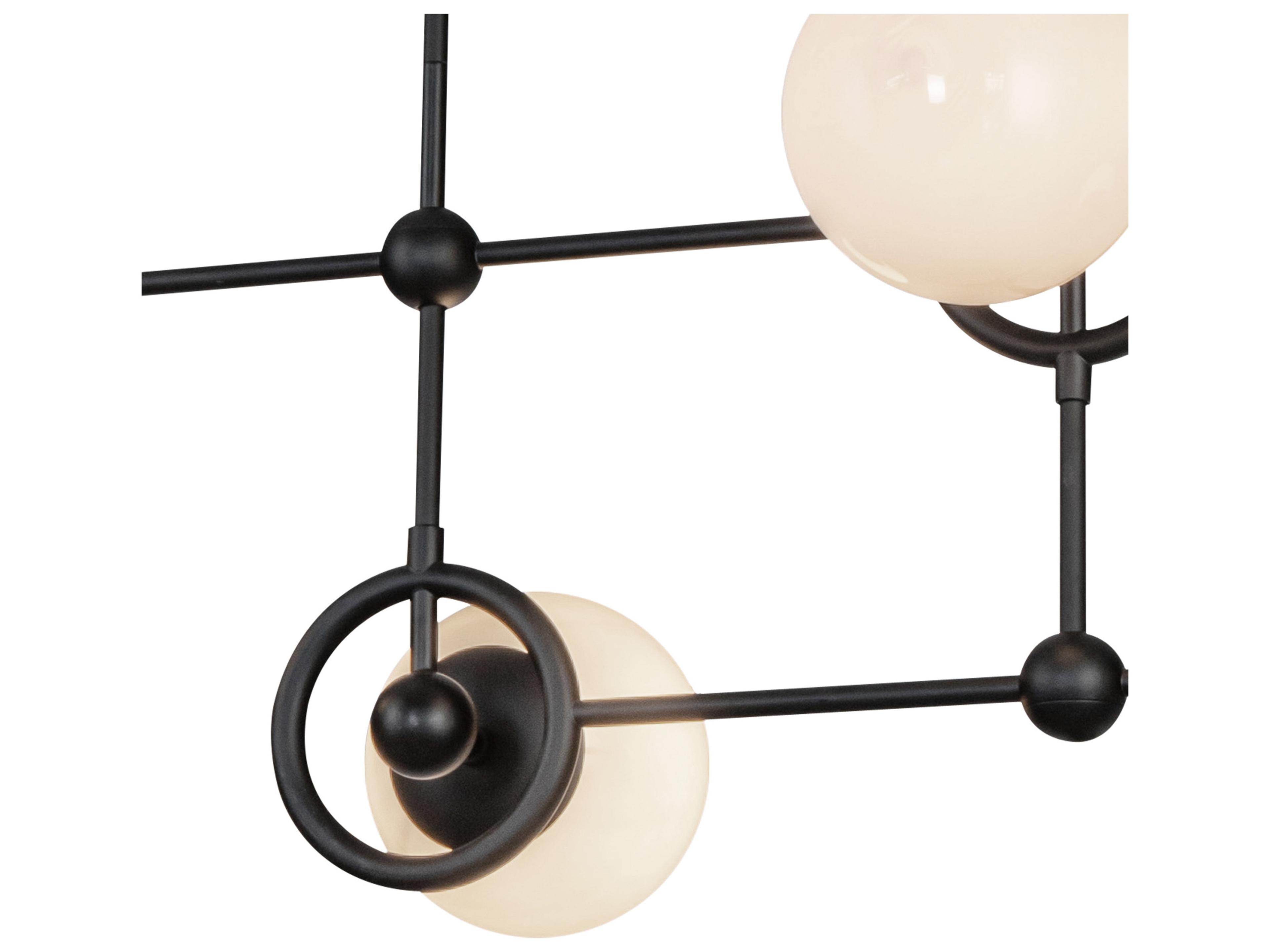 Alora Mood Fiore 4-Light Matte Black Globe Island Pendant