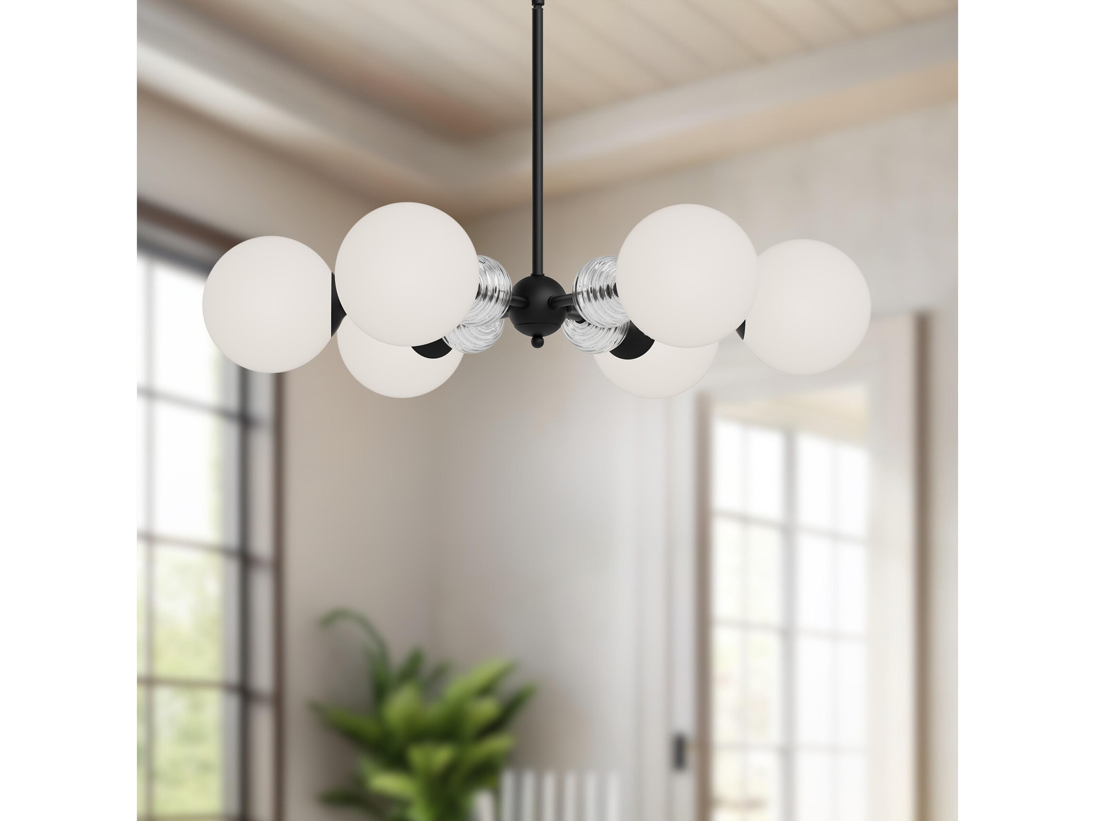 Alora Mood Celia 6-Light Matte Black Globe Chandelier