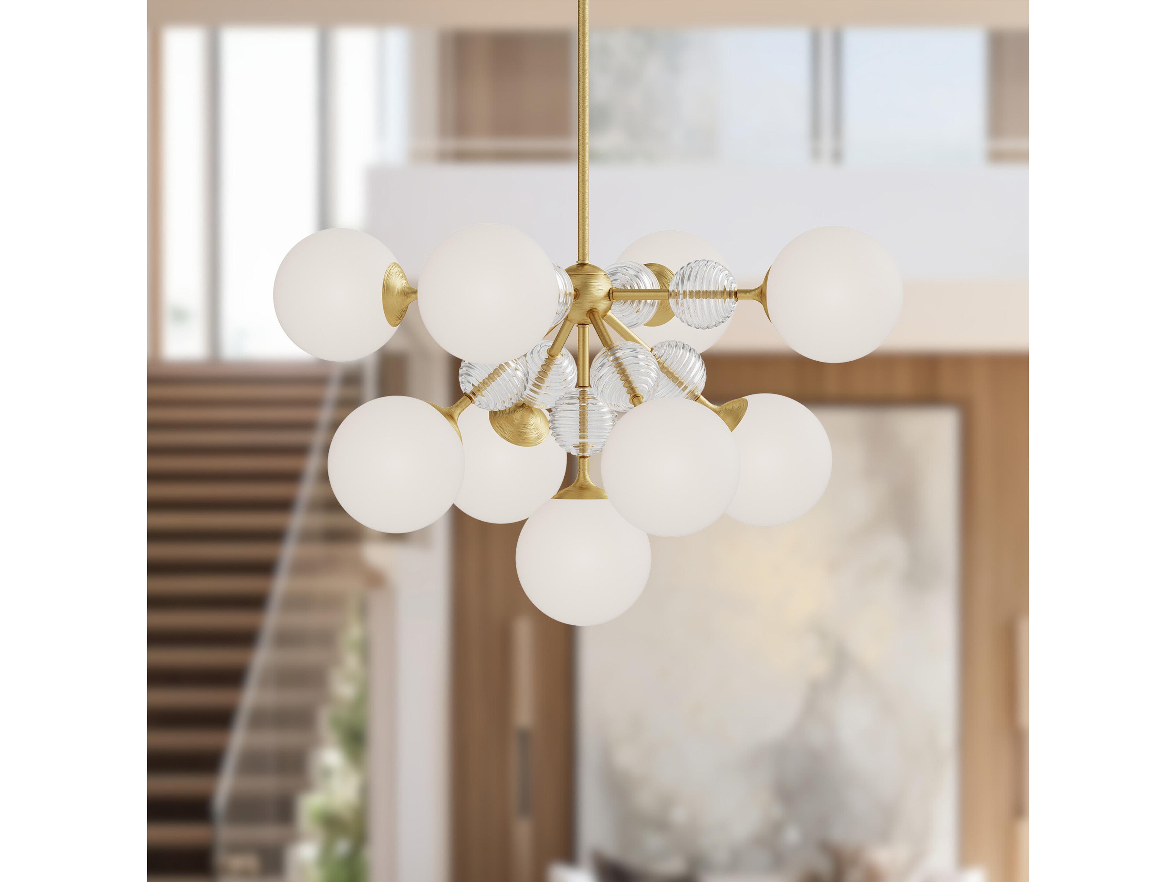 Alora Mood Celia 9-Light Brushed Gold Globe Chandelier