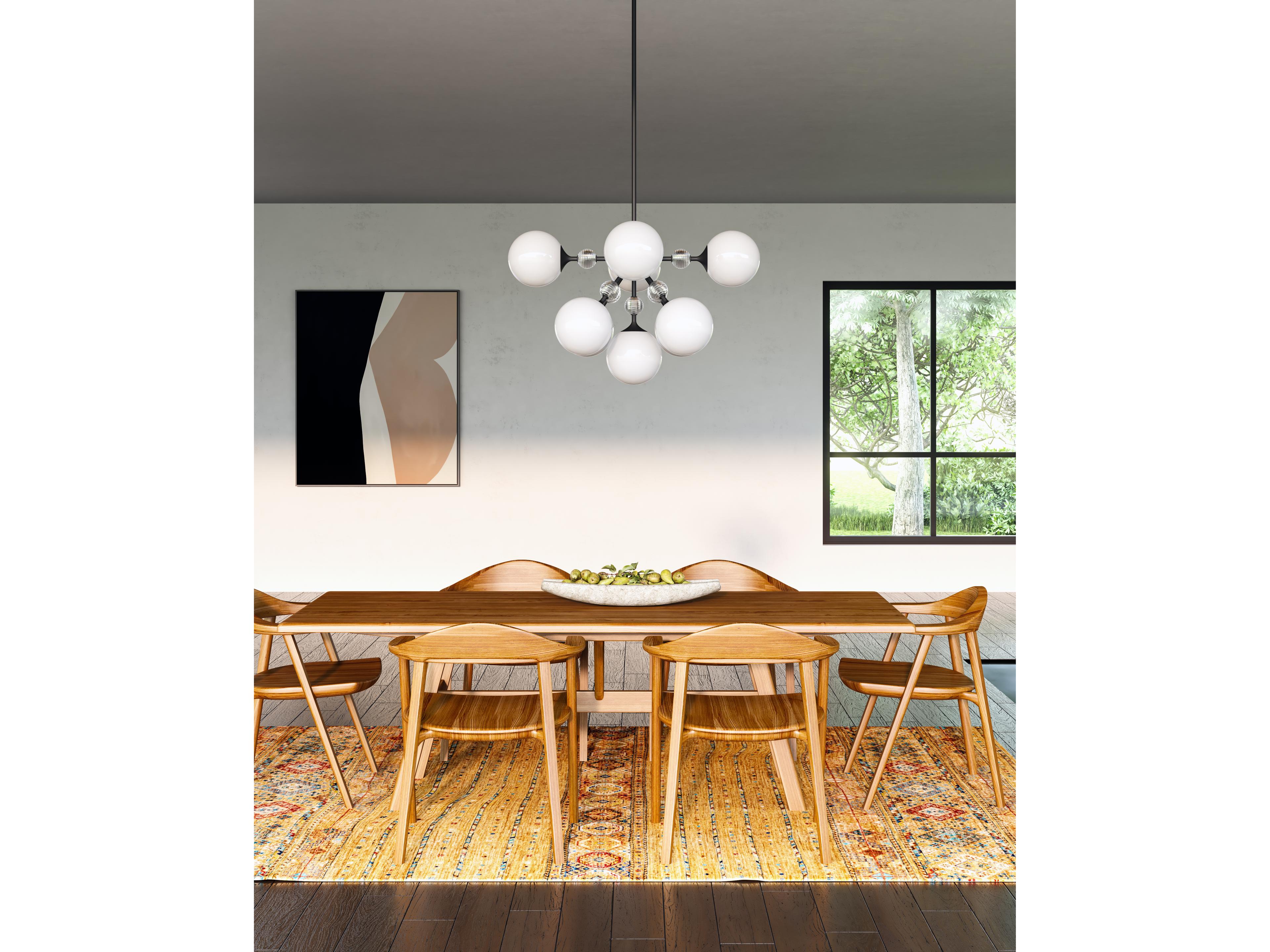 Alora Mood Celia 9-Light Matte Black Globe Chandelier