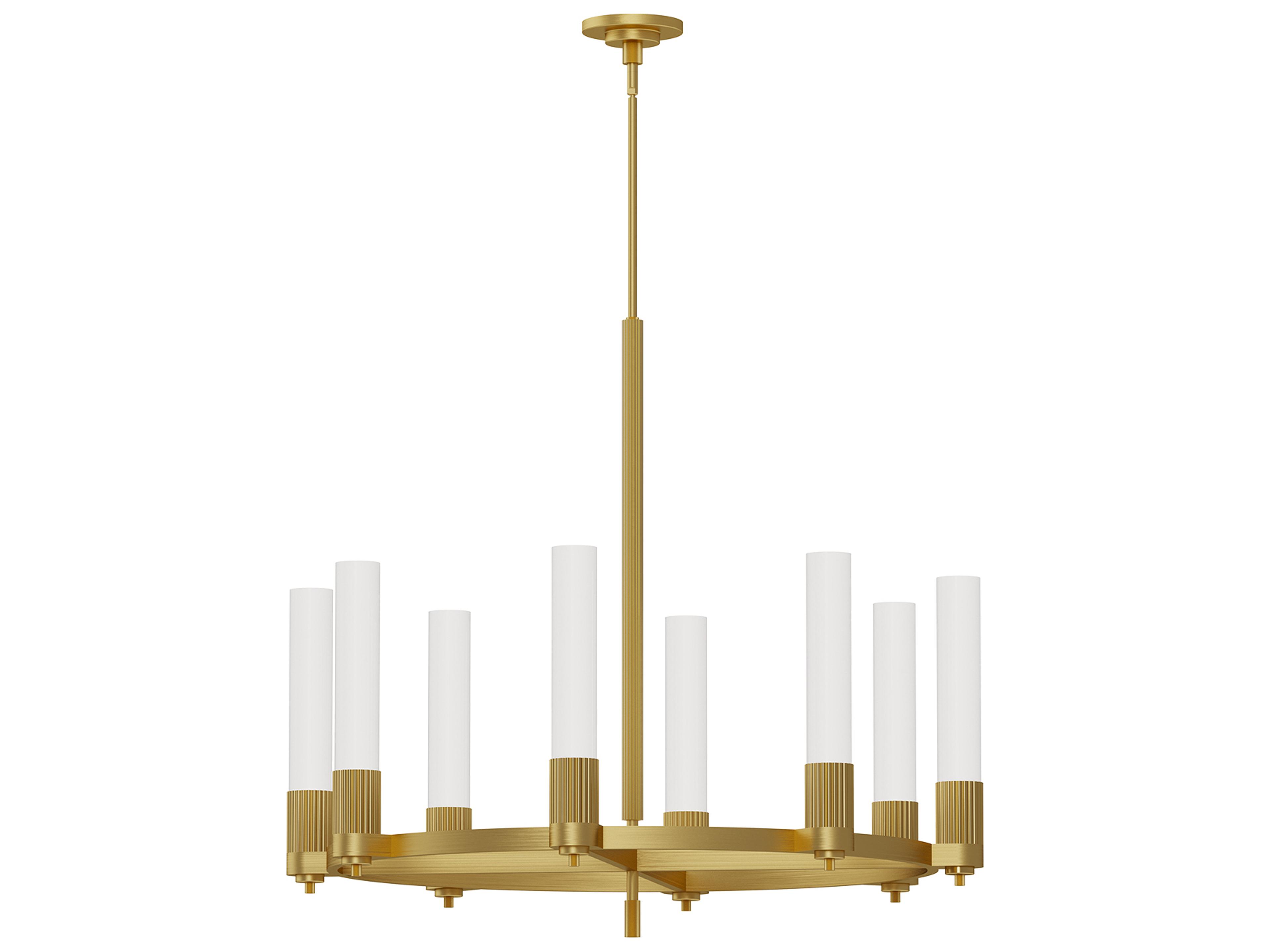 Rue 8 Light Chandelier in Brushed Gold