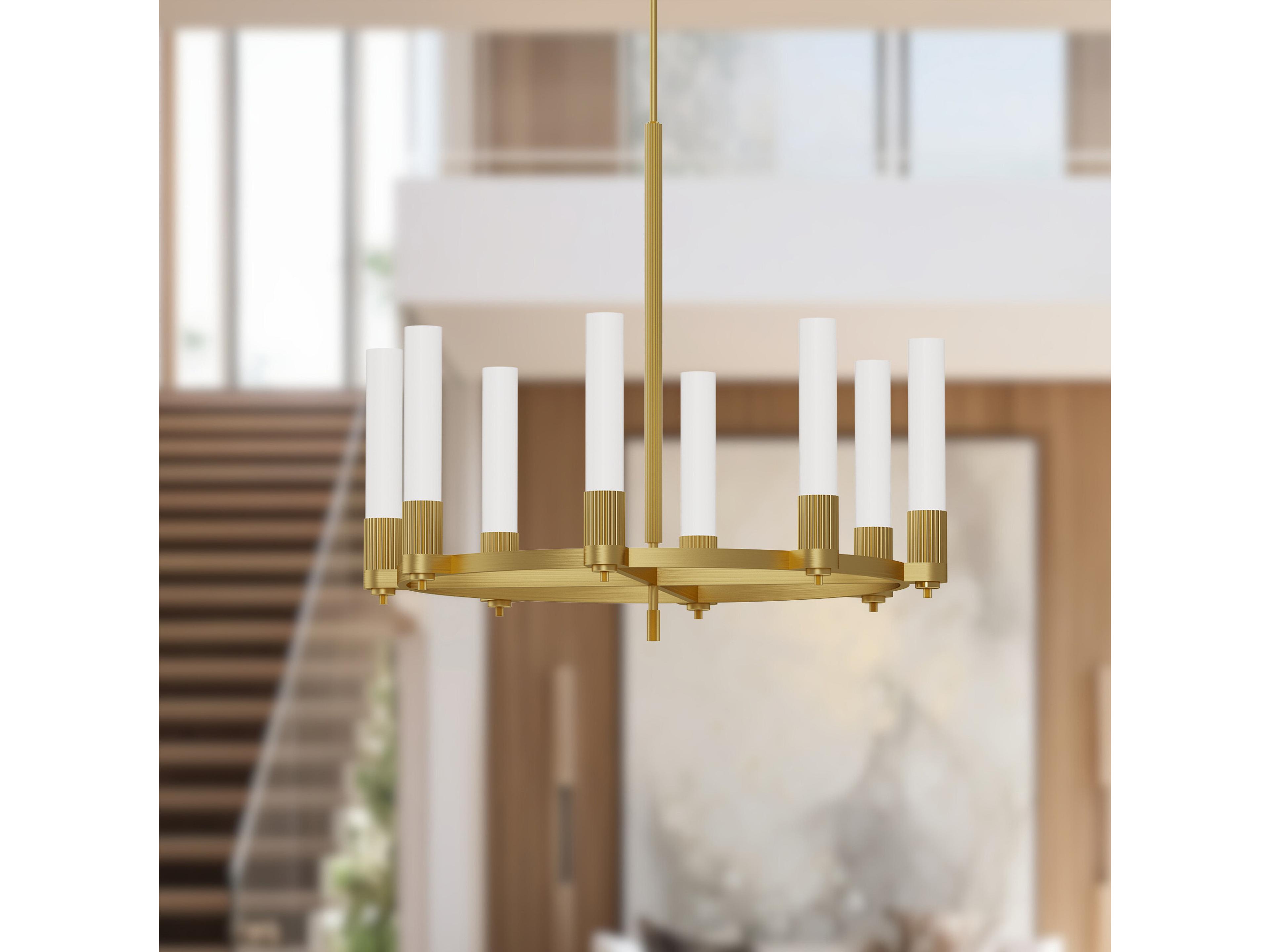 Alora Mood Rue 8-Light Brushed Gold Round Chandelier