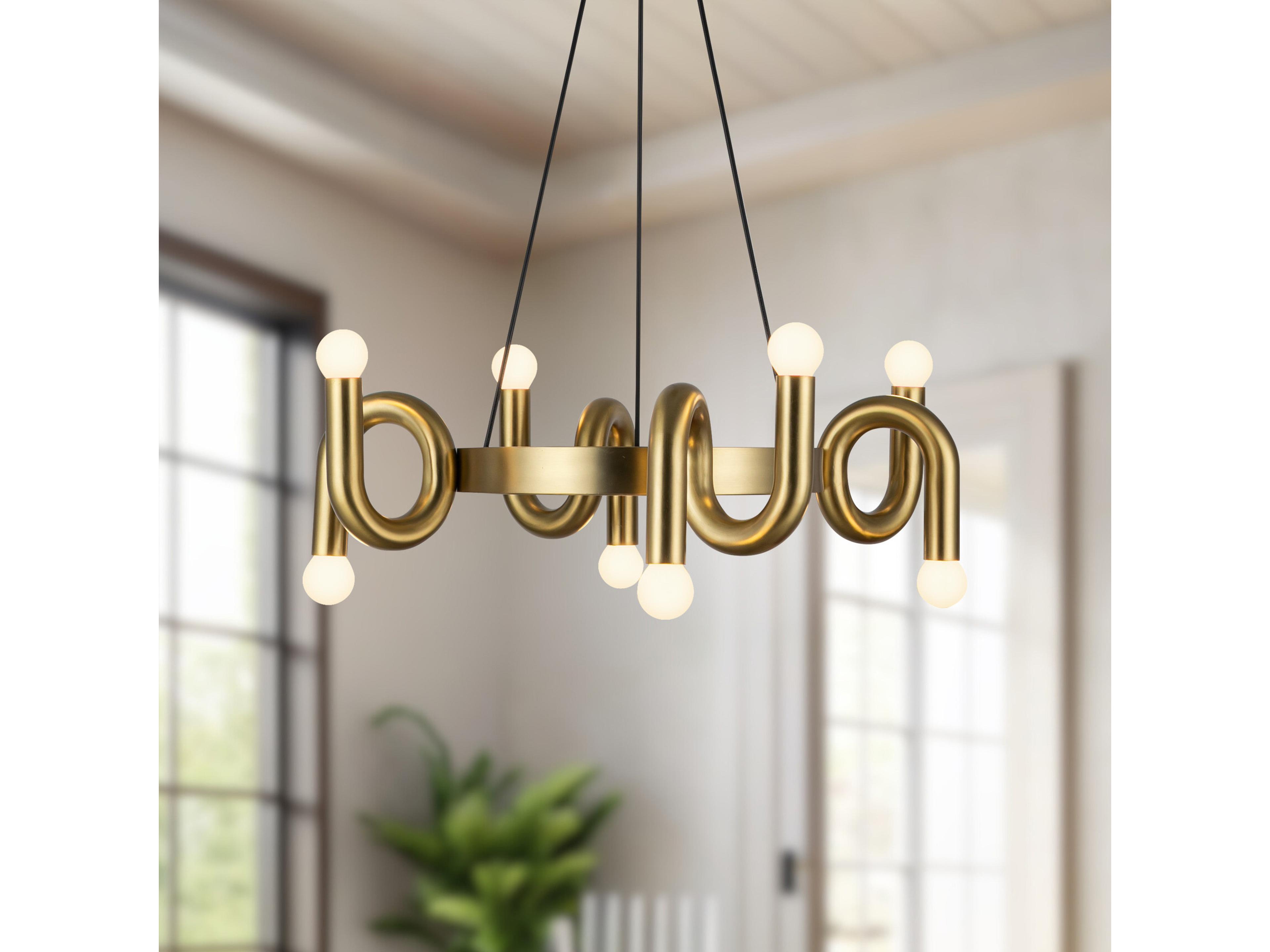 Alora Mood Sadie 8-Light Brushed Gold Geometric Chandelier
