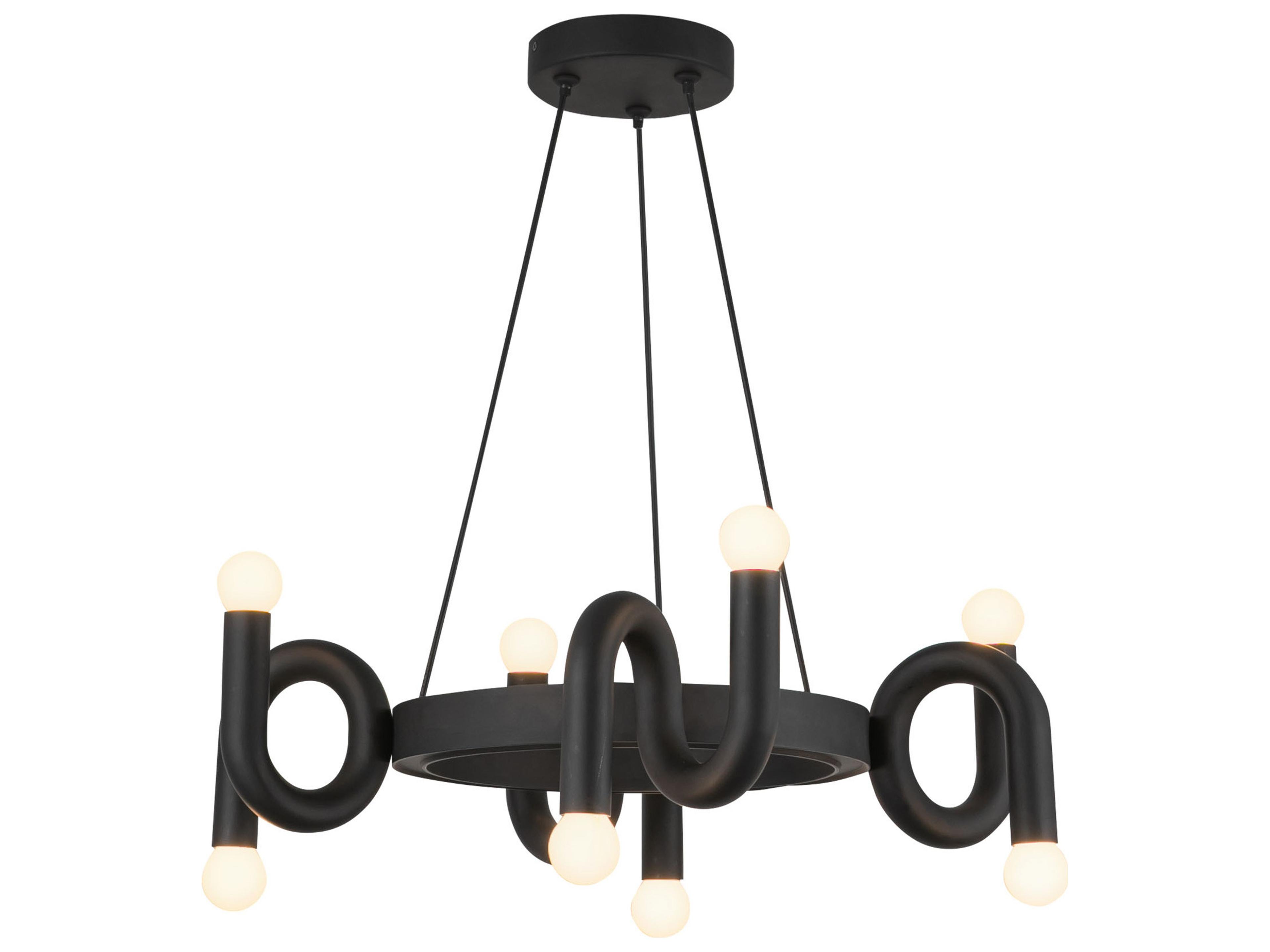 Alora Mood Sadie 8-Light Matte Black Geometric Chandelier