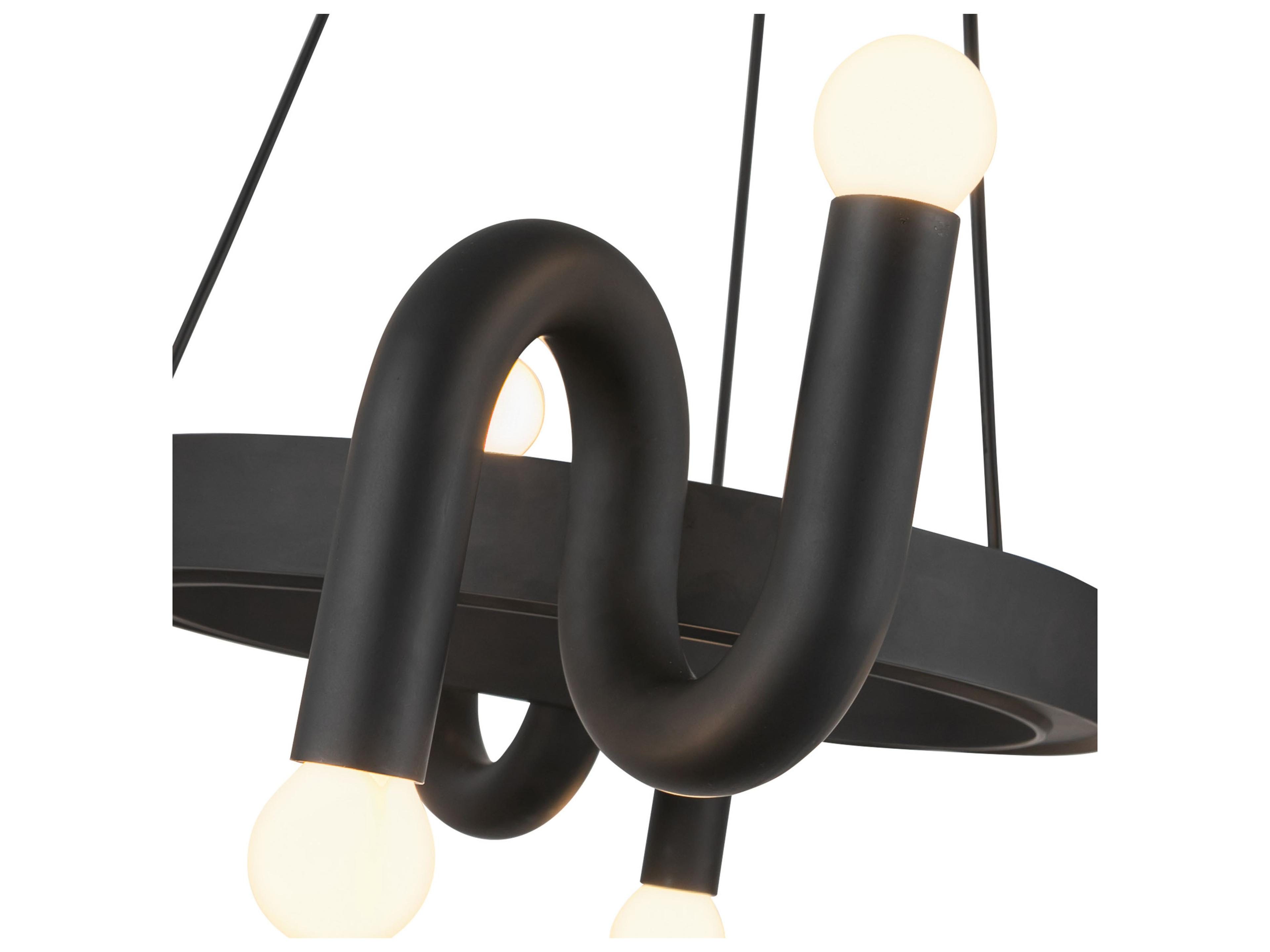 Alora Mood Sadie 8-Light Matte Black Geometric Chandelier