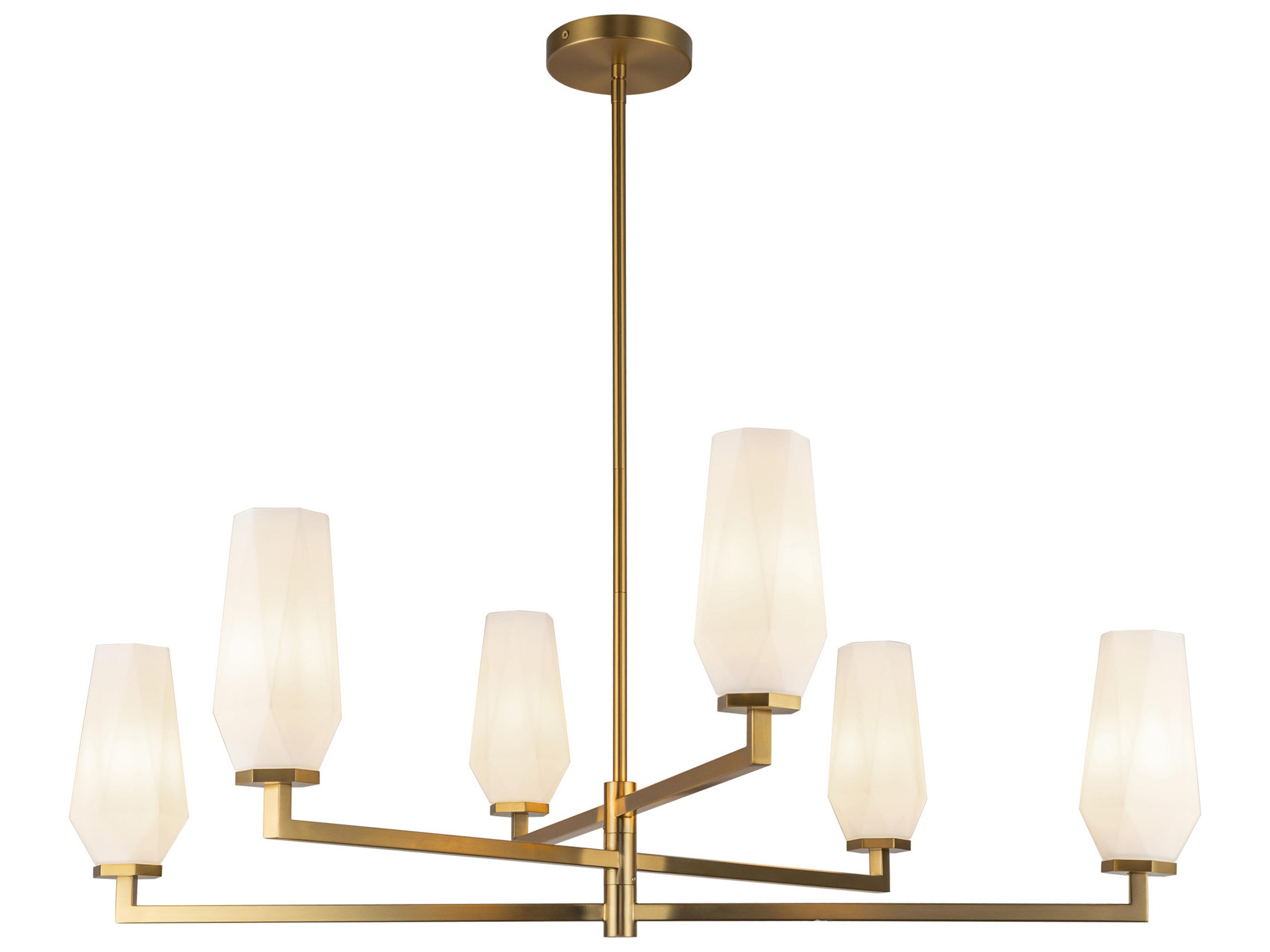 Alora Mood Krysta 6-Light Brushed Gold Geometric Chandelier