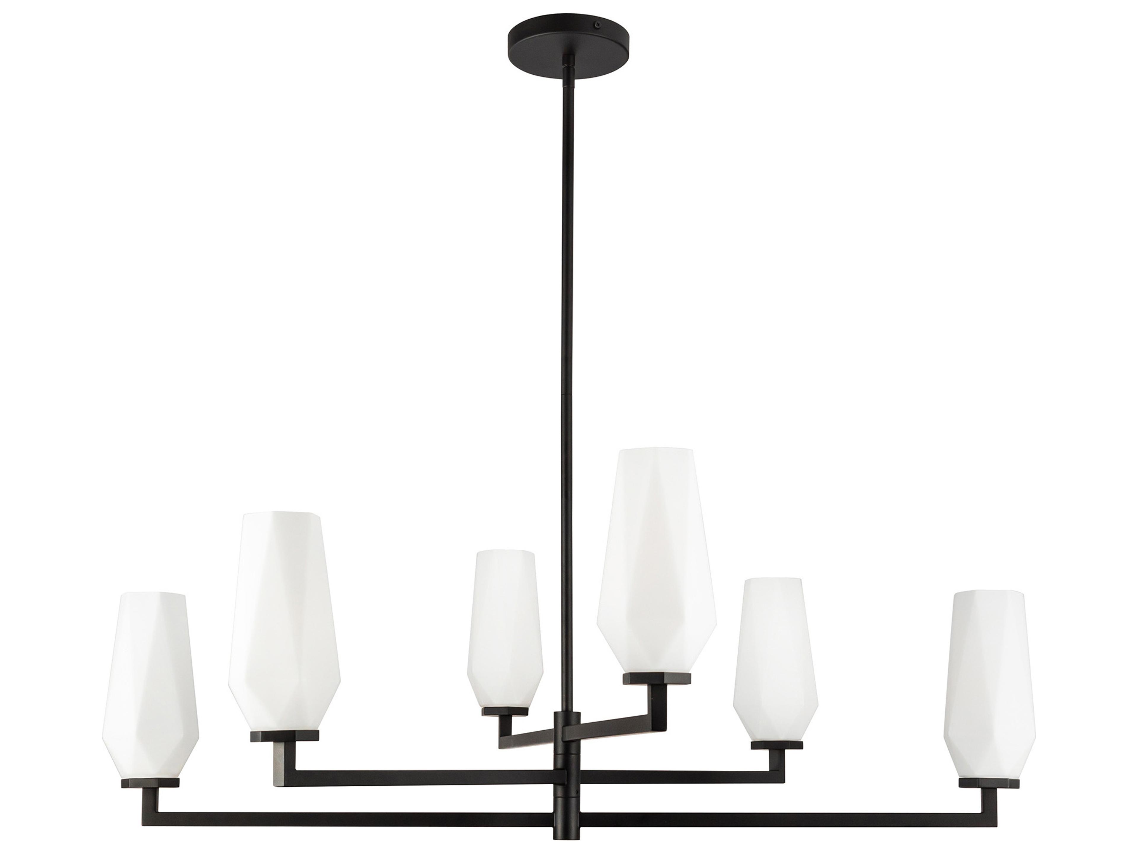 Alora Mood Krysta 6-Light Matte Black Geometric Chandelier