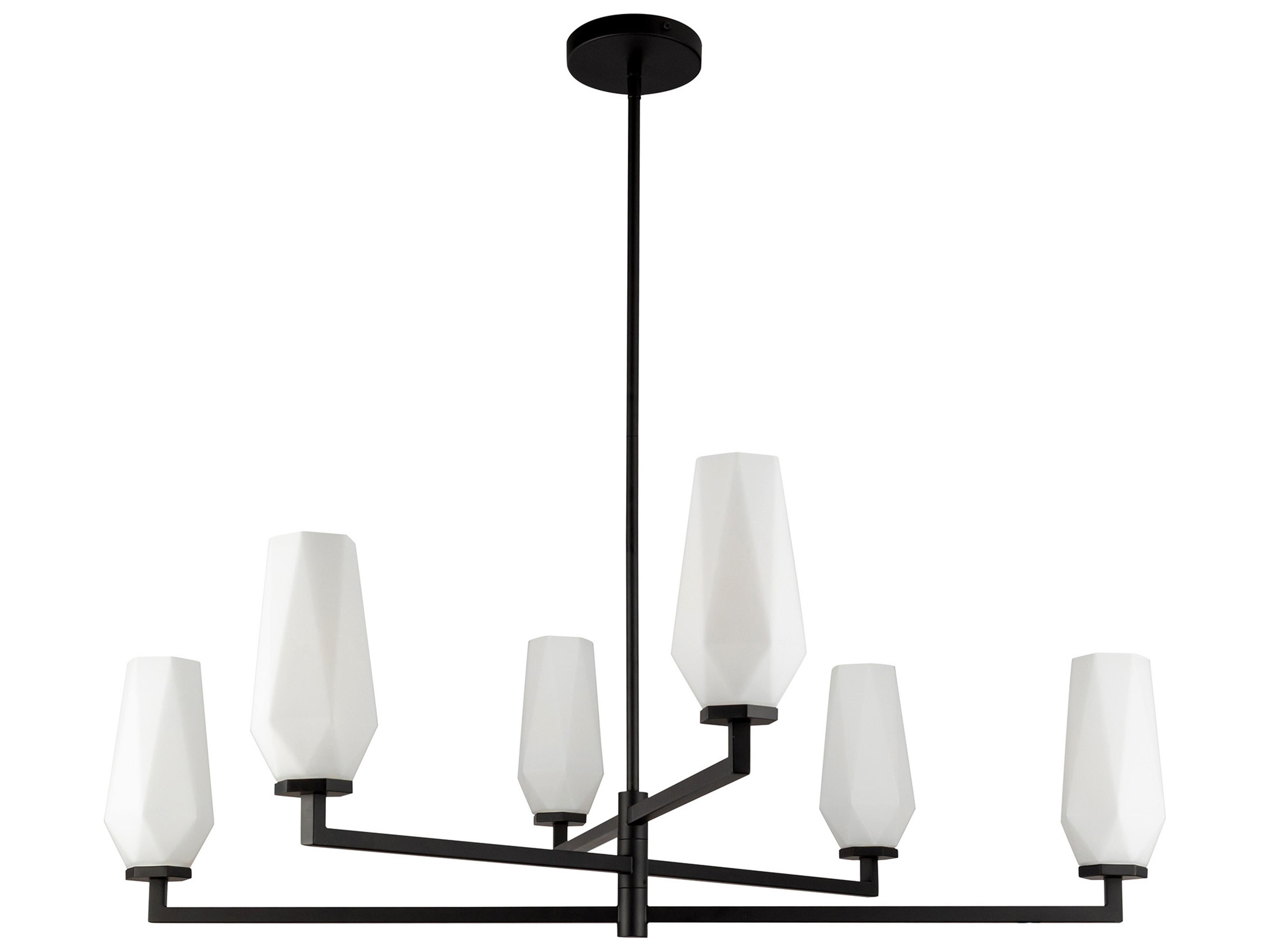 Alora Mood Krysta 6-Light Matte Black Geometric Chandelier