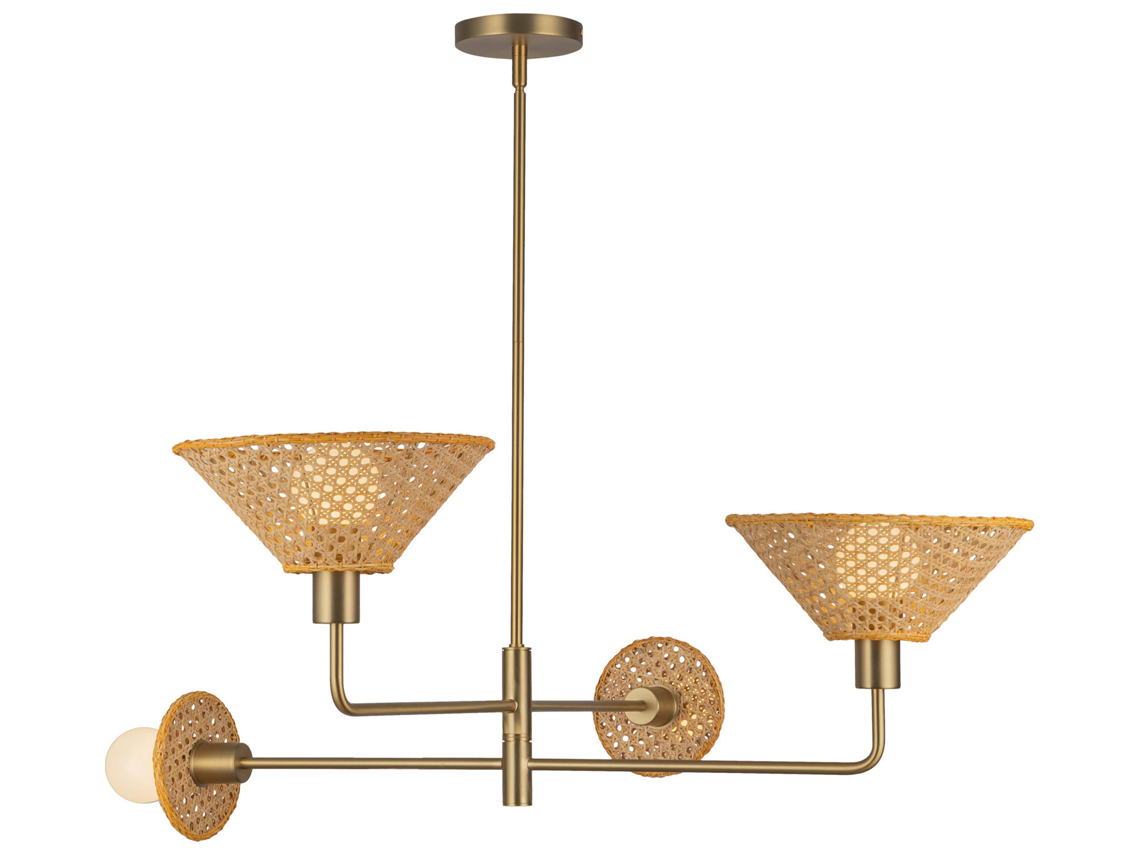 Alora Mood Piper 4-Light Brushed Gold Geometric Chandelier
