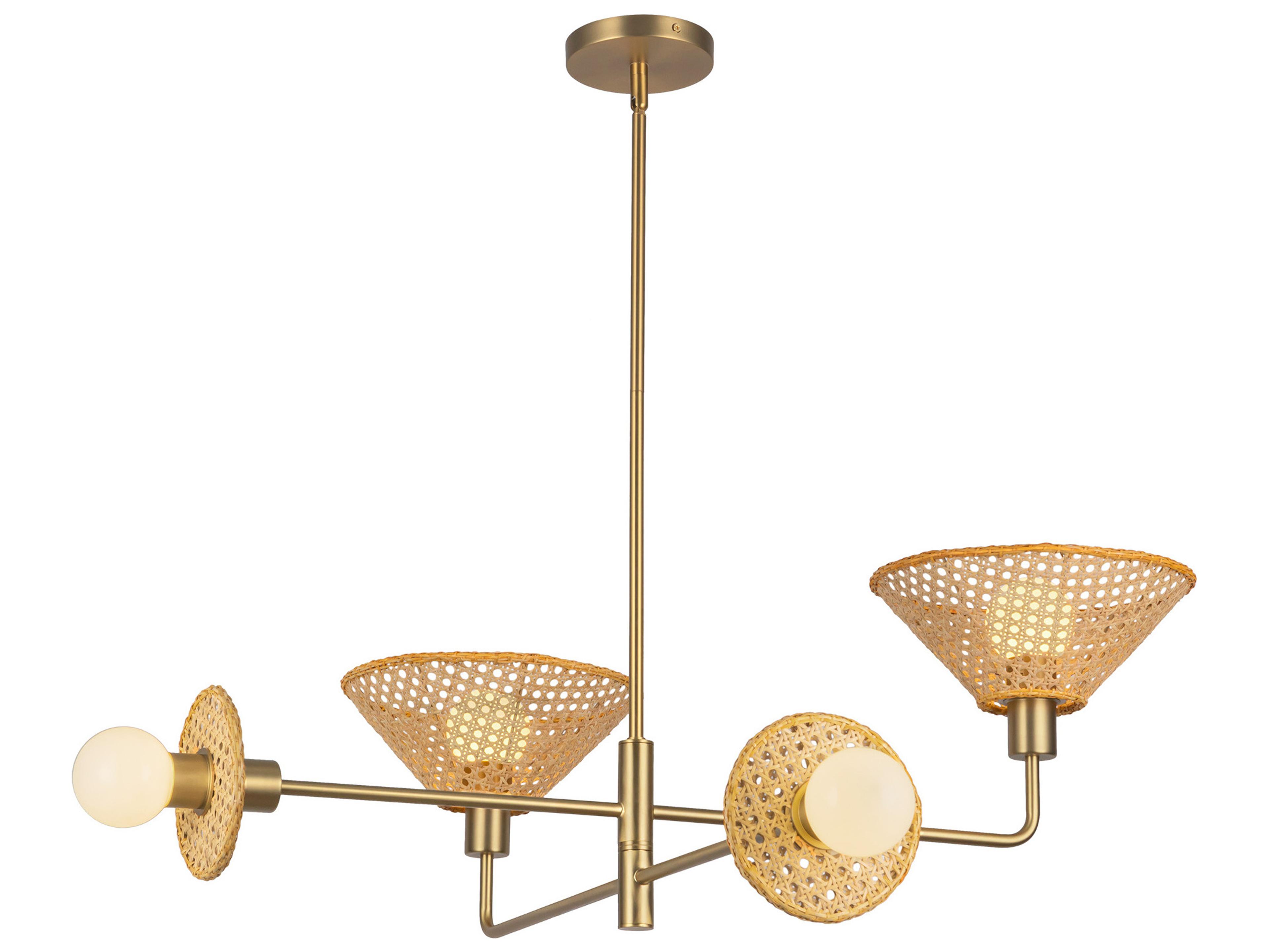 Alora Mood Piper 4-Light Brushed Gold Geometric Chandelier