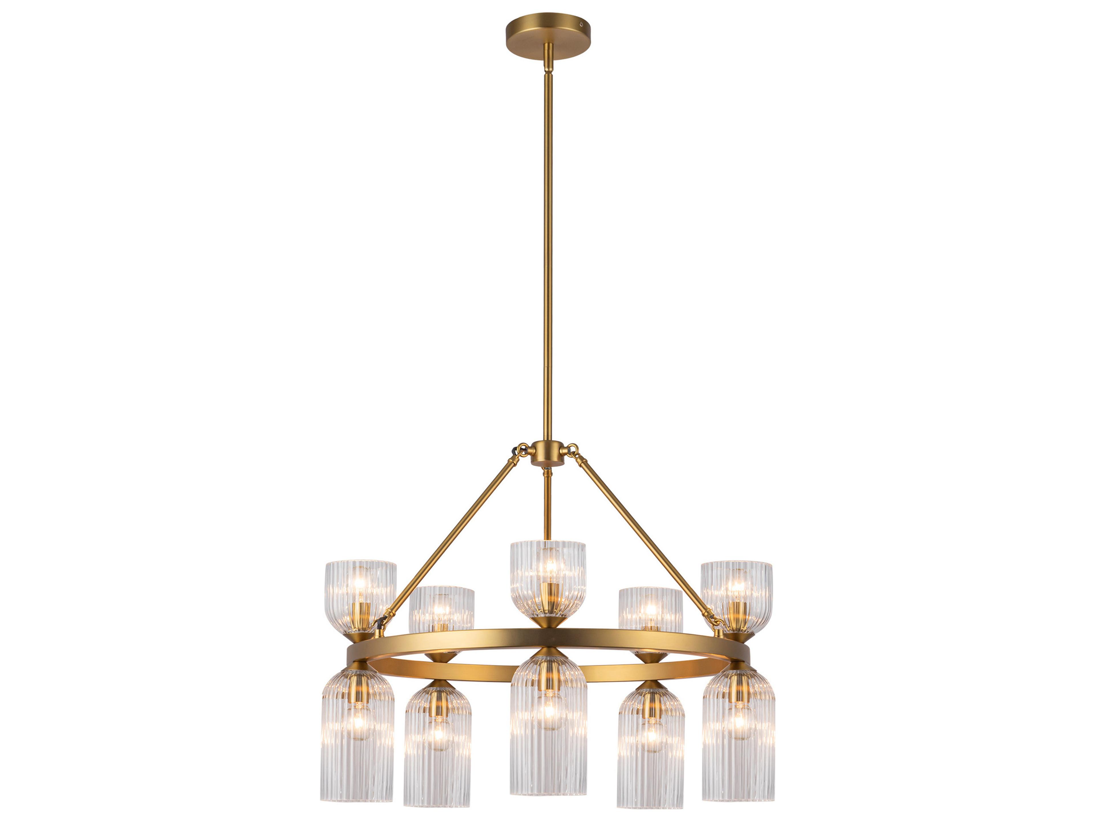 Alora Mood Nelly 10-Light Brushed Gold Geometric Chandelier