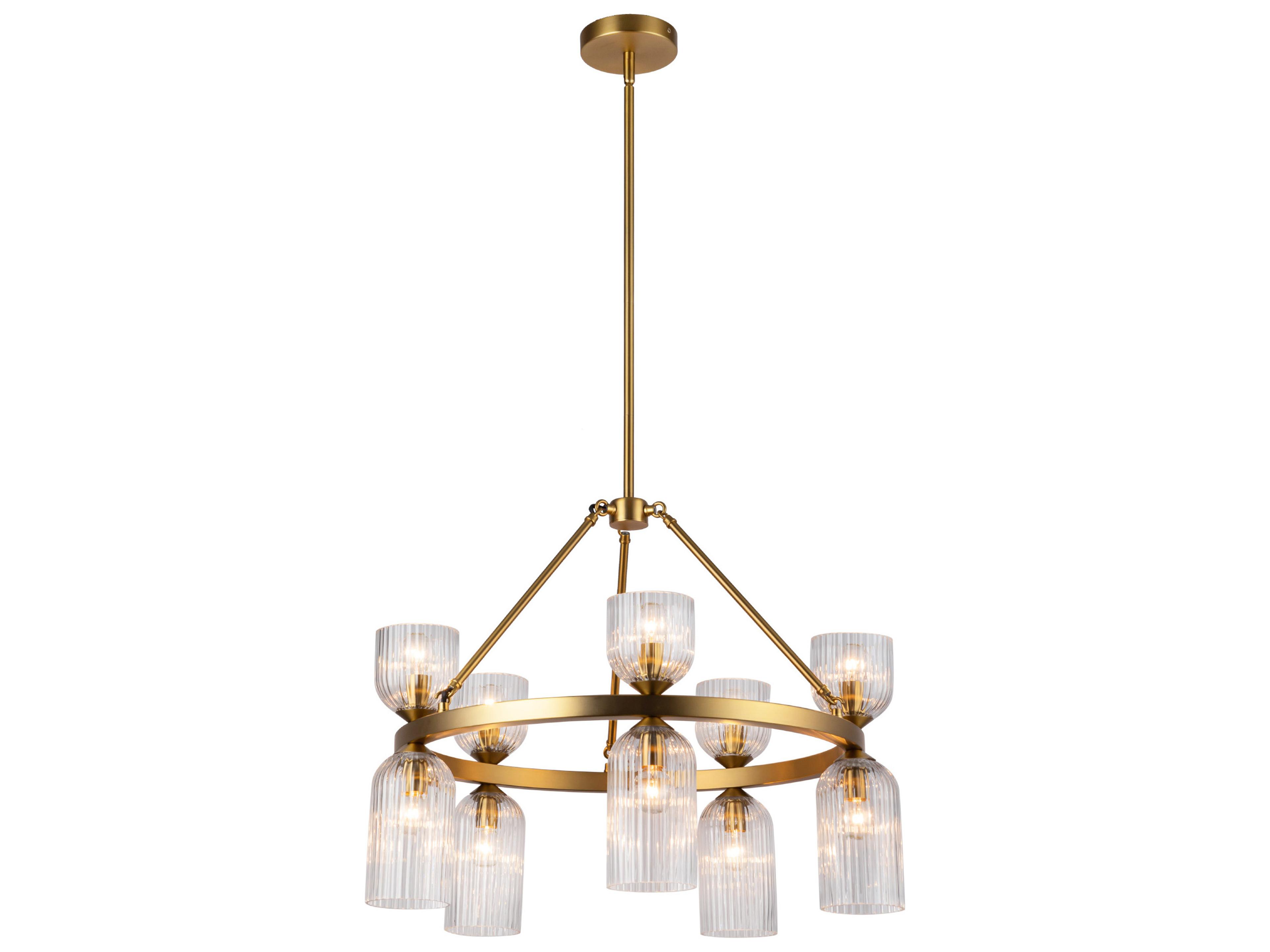 Alora Mood Nelly 10-Light Brushed Gold Geometric Chandelier