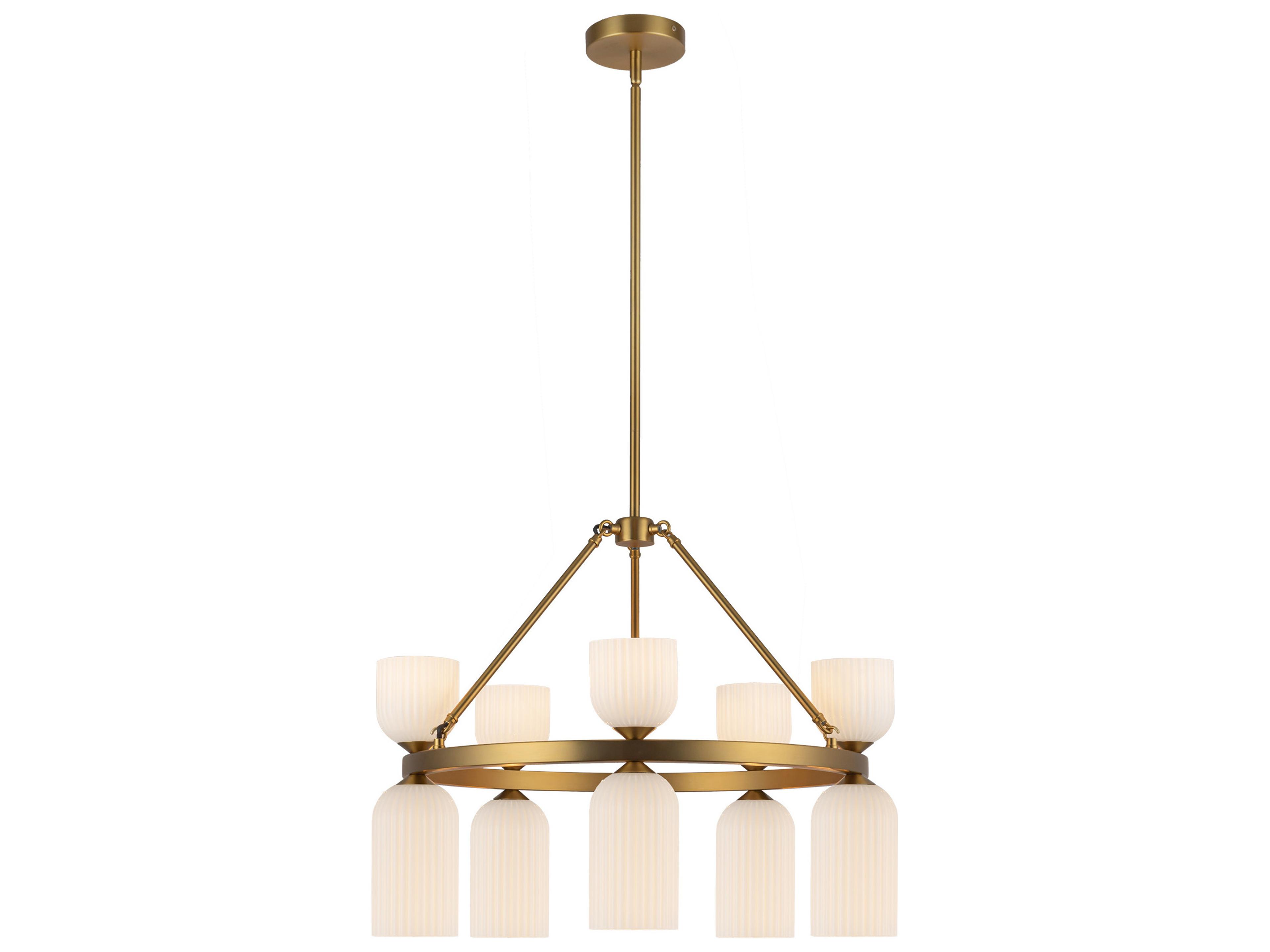 Alora Mood Nelly 10-Light Brushed Gold Geometric Chandelier