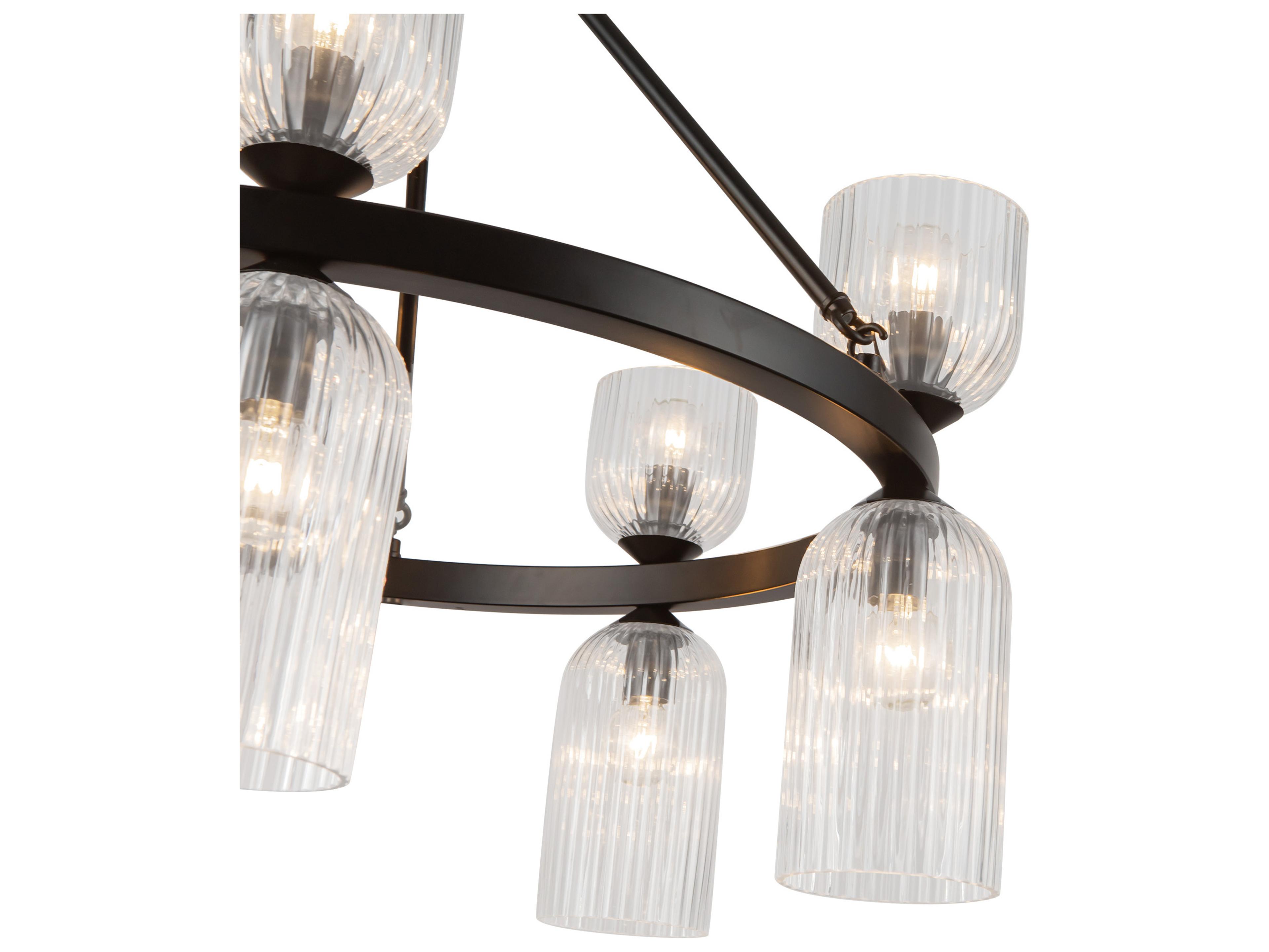 Alora Mood Nelly 10-Light Matte Black Geometric Chandelier