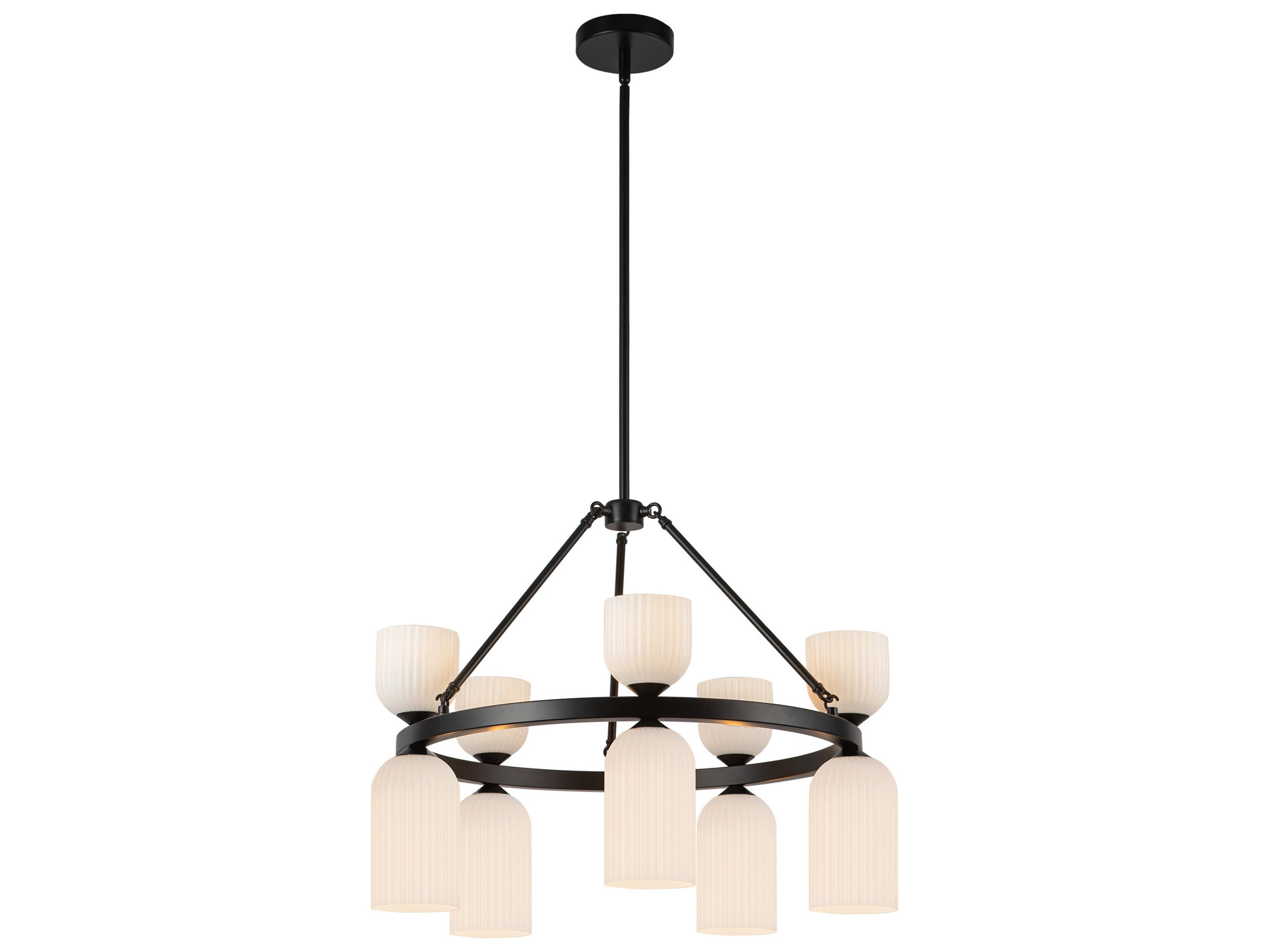 Alora Mood Nelly 10-Light Matte Black Geometric Chandelier
