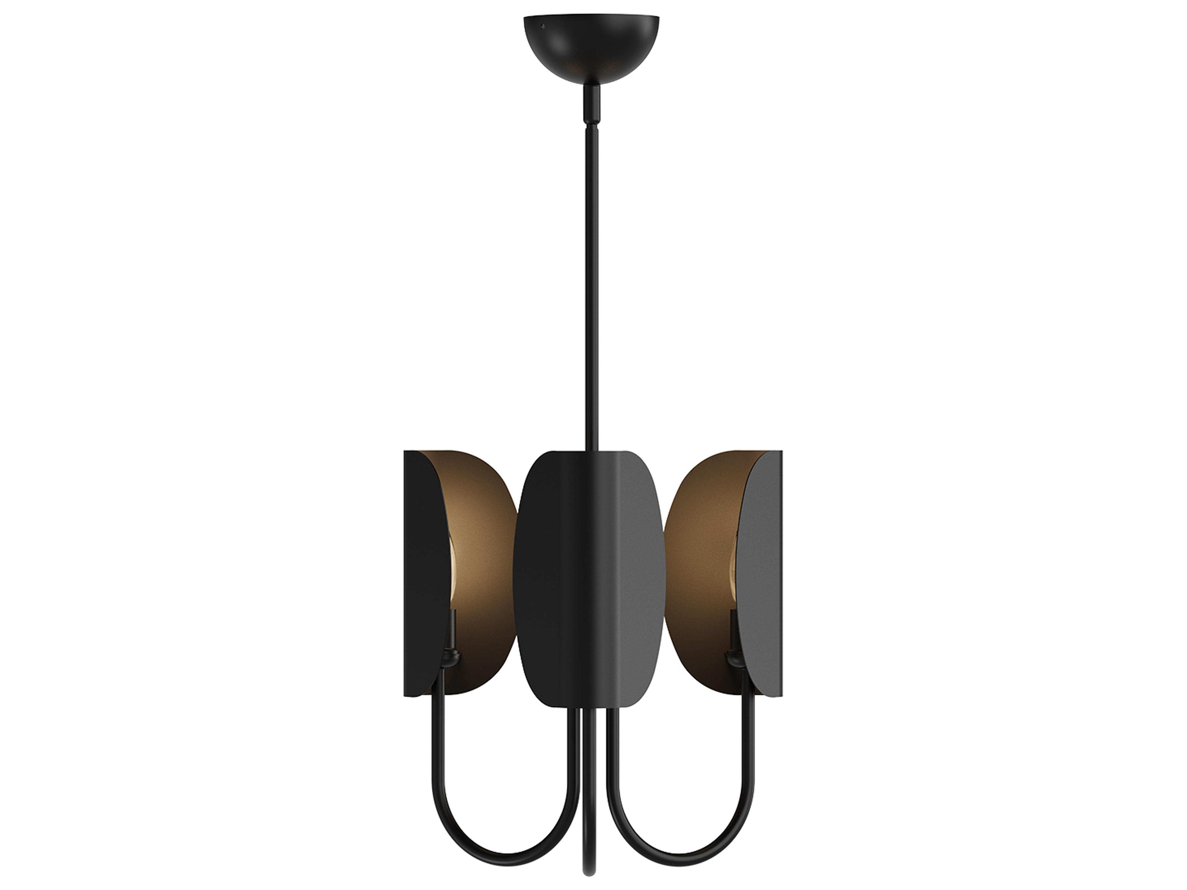 Seno Chandelier Matte Black Modern Light Fixture