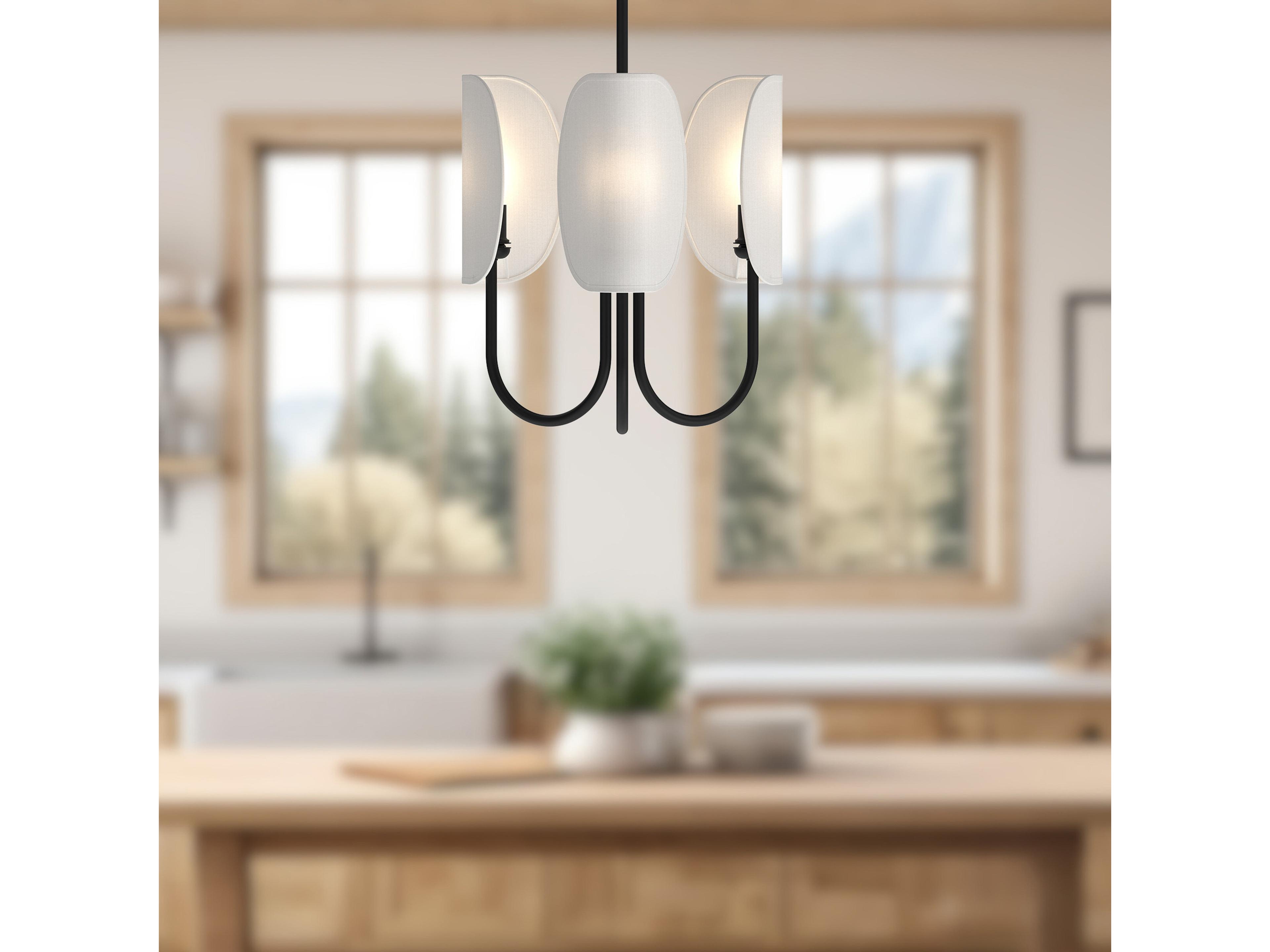 Alora Mood Seno 3-Light Matte Black Geometric Chandelier