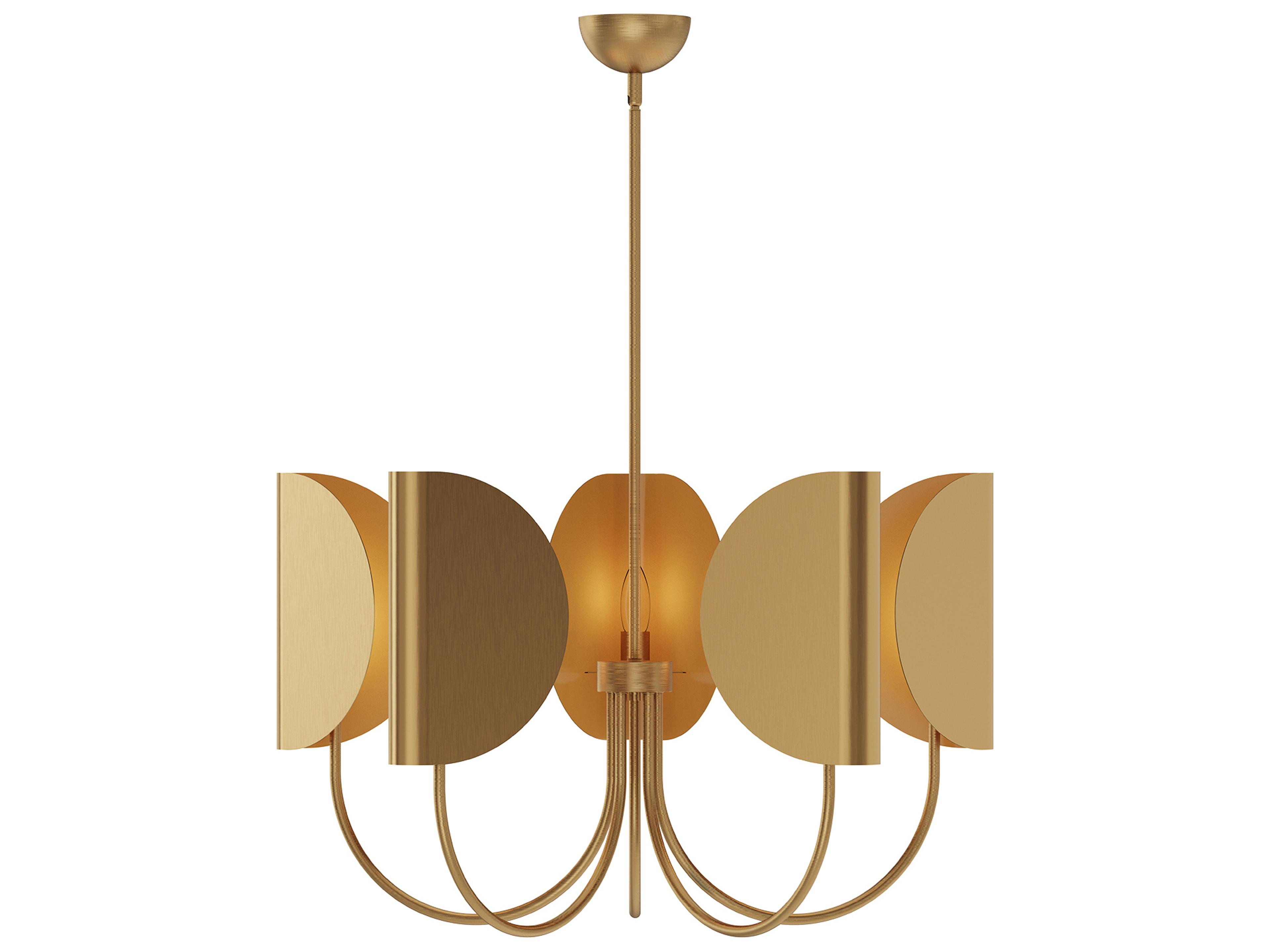 Seno Chandelier 5 Light Aged Gold Modern Fixture