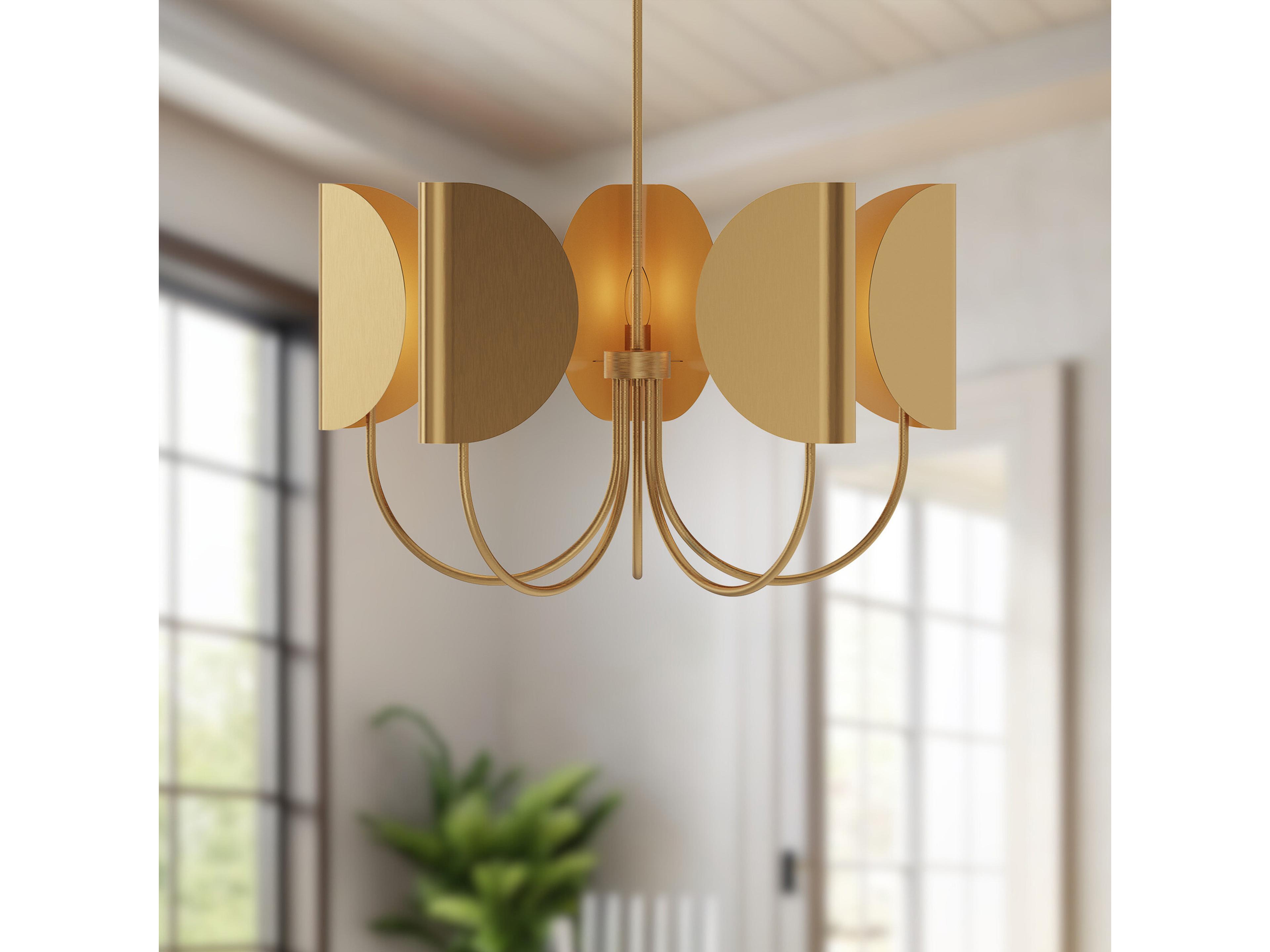 Alora Mood Seno 5-Light Aged Gold Geometric Chandelier