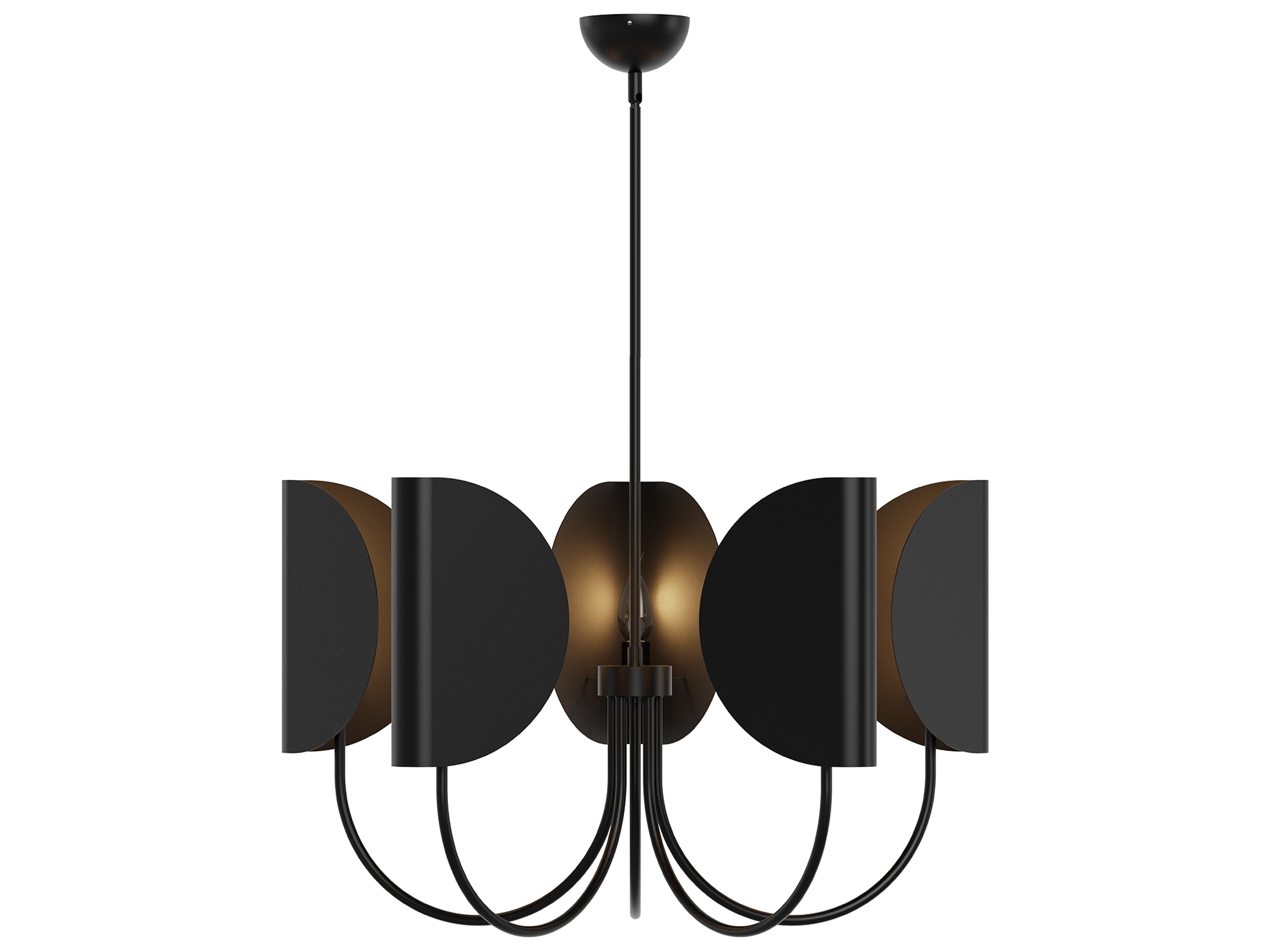 Seno Chandelier 32-Inch Matte Black Modern Light Fixture