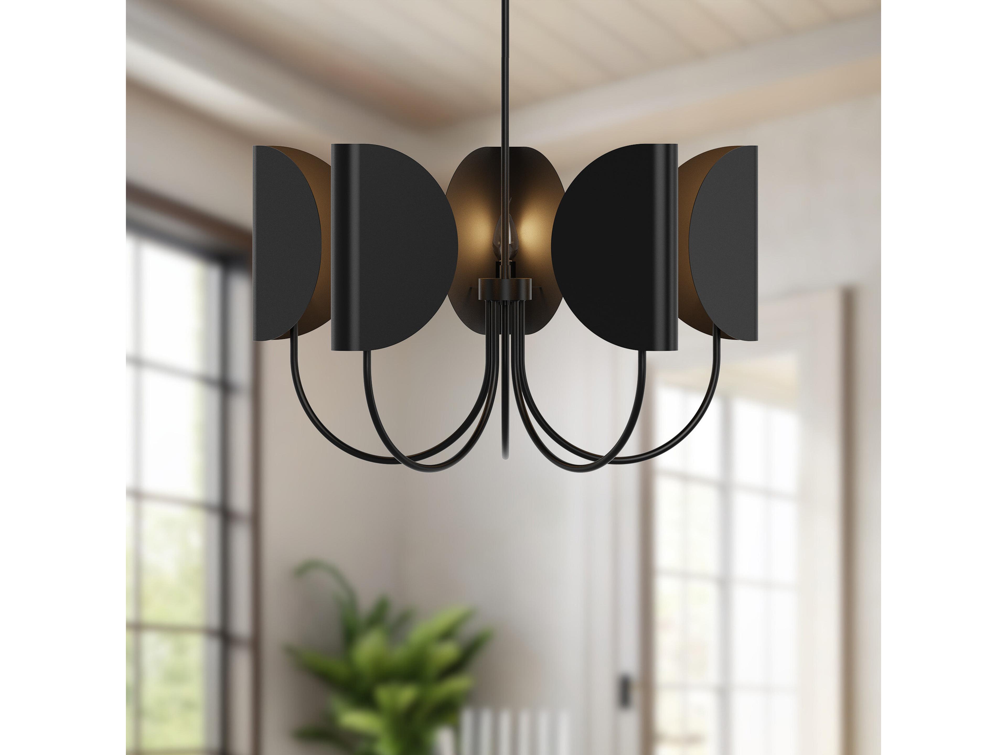 Alora Mood Seno 5-Light Matte Black Geometric Chandelier