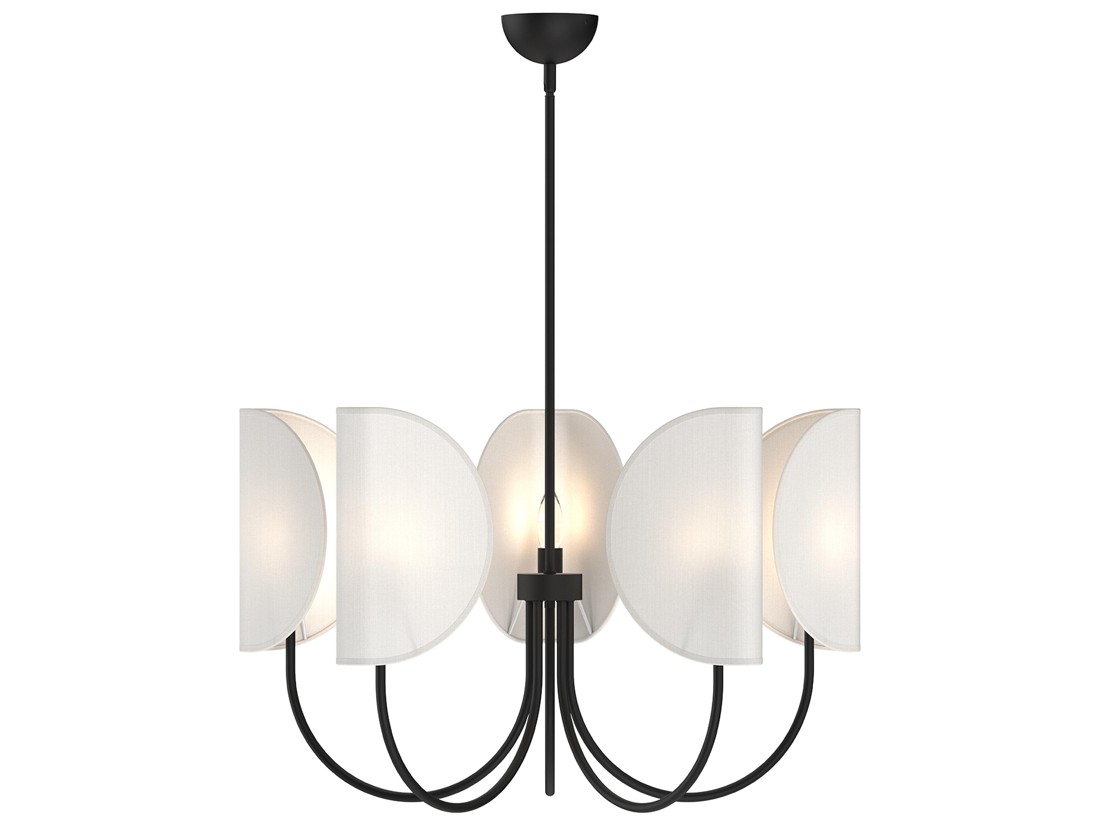 Seno Chandelier Modern 5 Light Fabric Shade