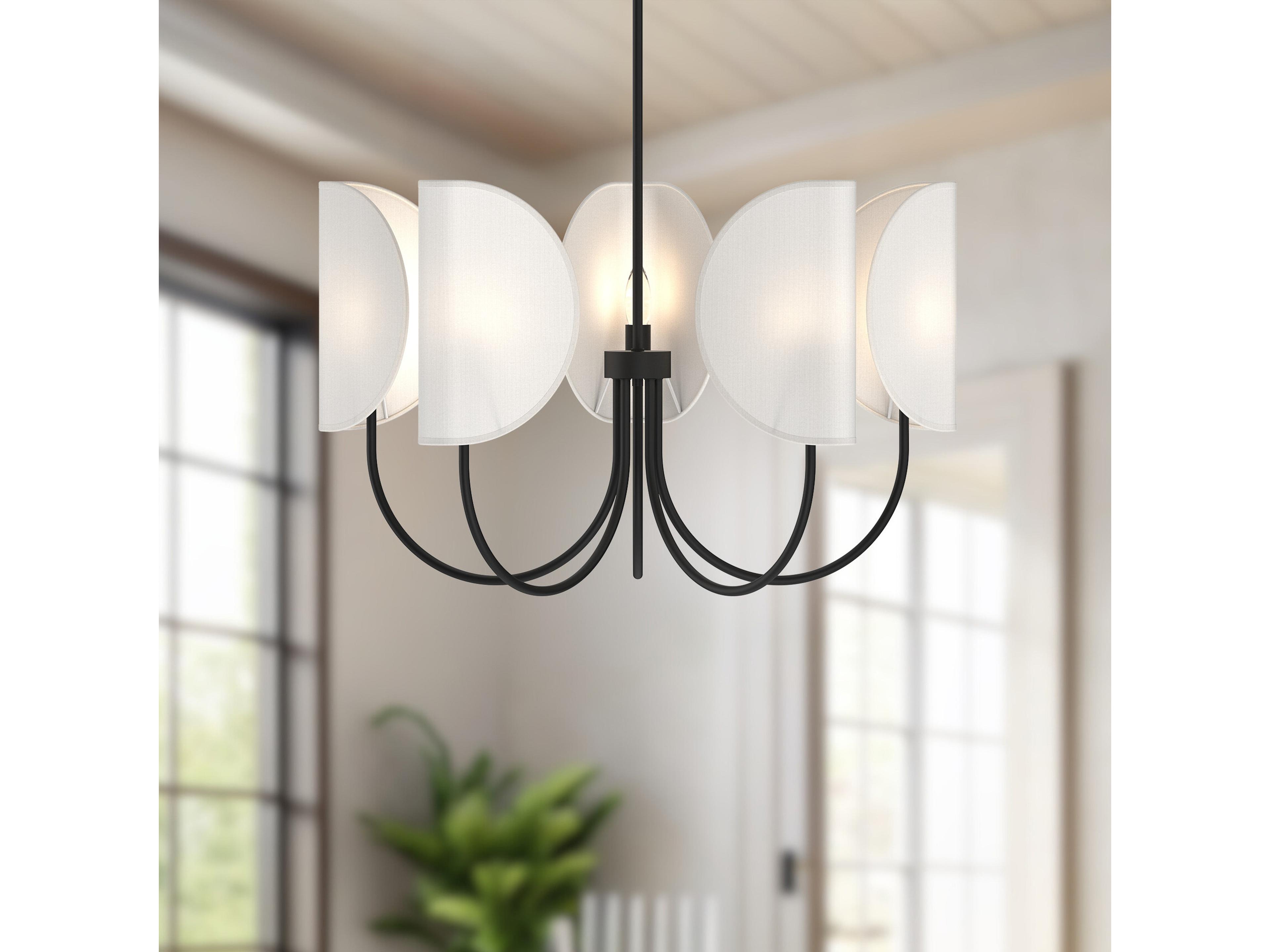 Alora Mood Seno 5-Light Matte Black Geometric Chandelier