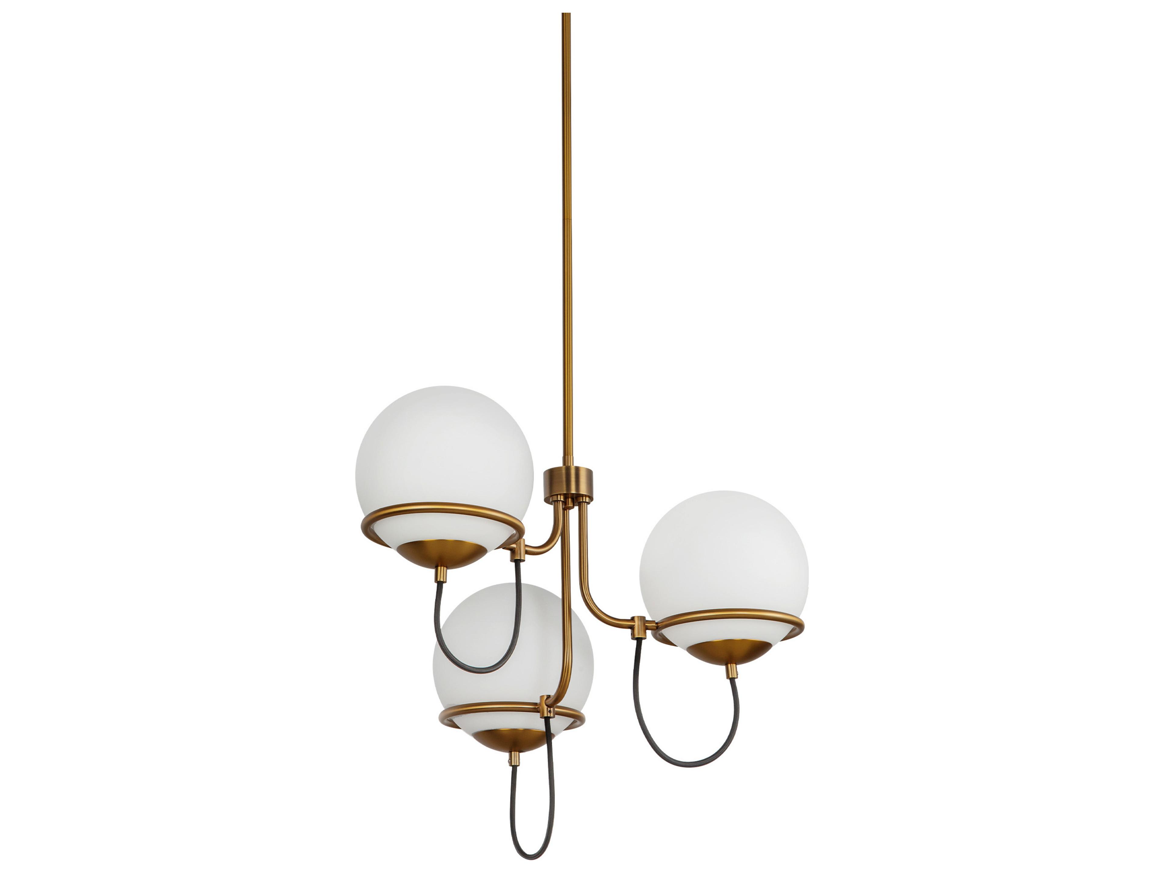 Alora Mood Alba 3-Light Aged Gold Globe Chandelier