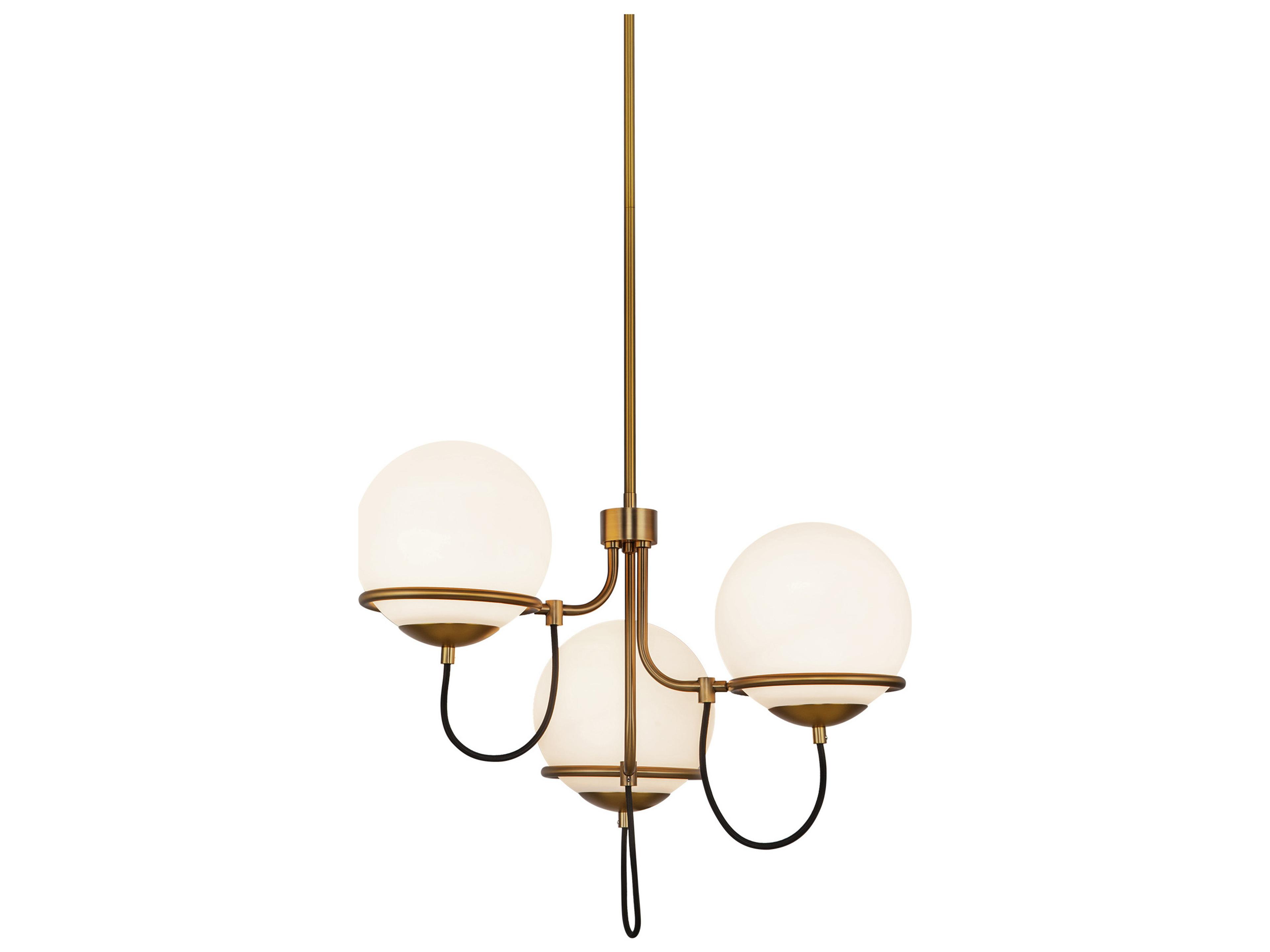 Alora Mood Alba 3-Light Aged Gold Globe Chandelier