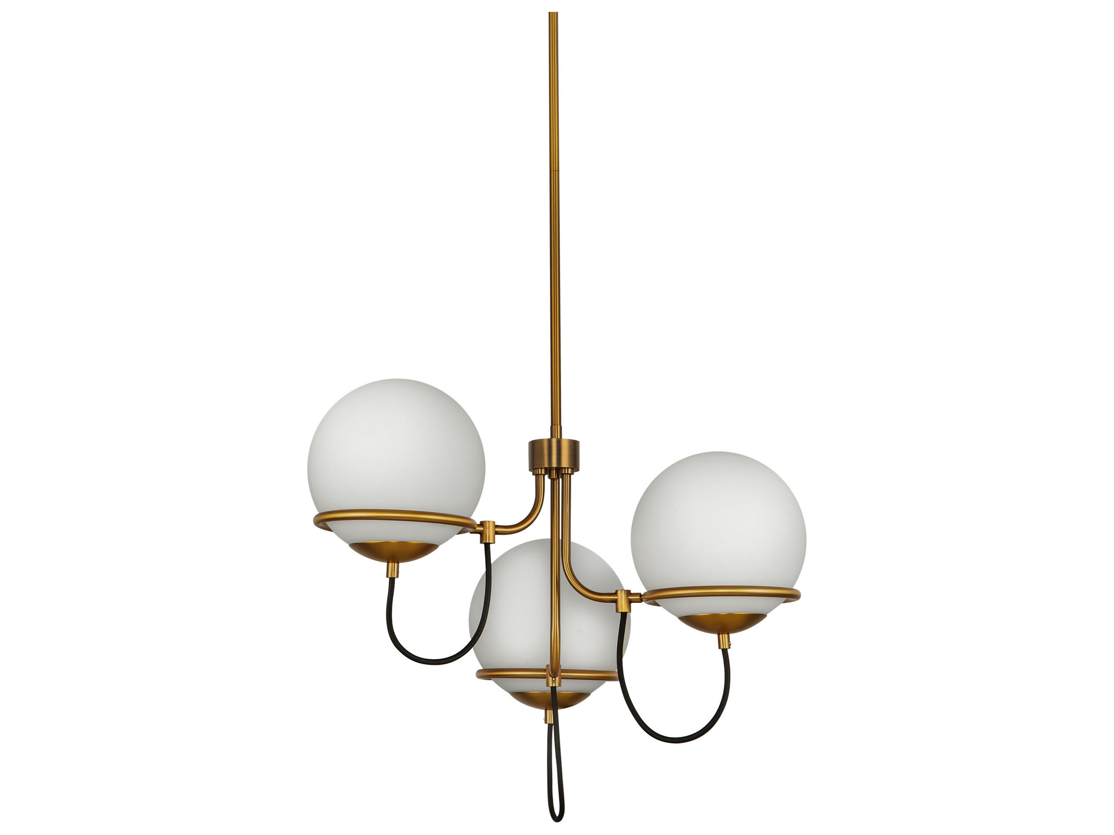 Alora Mood Alba 3-Light Aged Gold Globe Chandelier