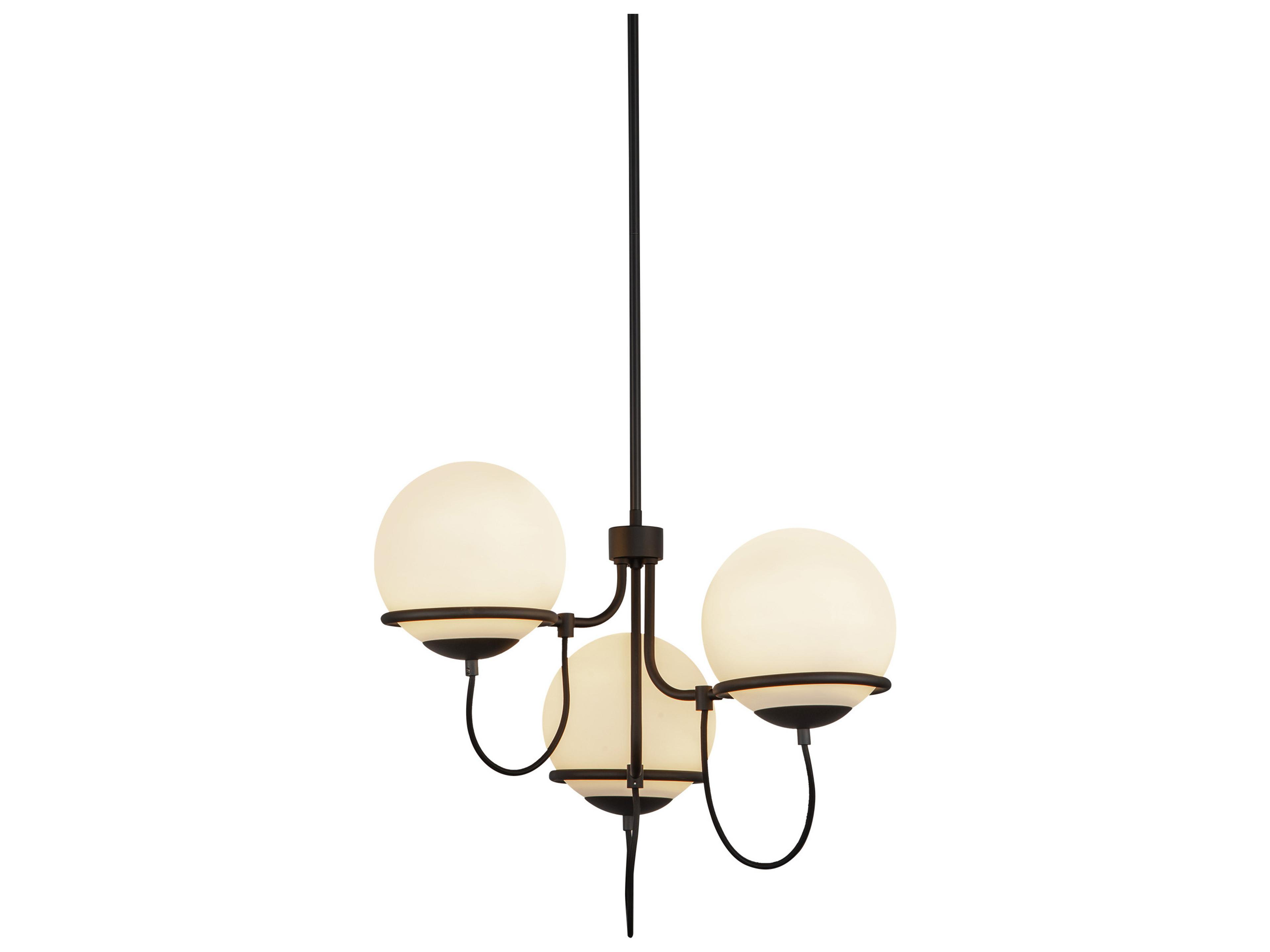 Alora Mood Alba 3-Light Matte Black Globe Chandelier