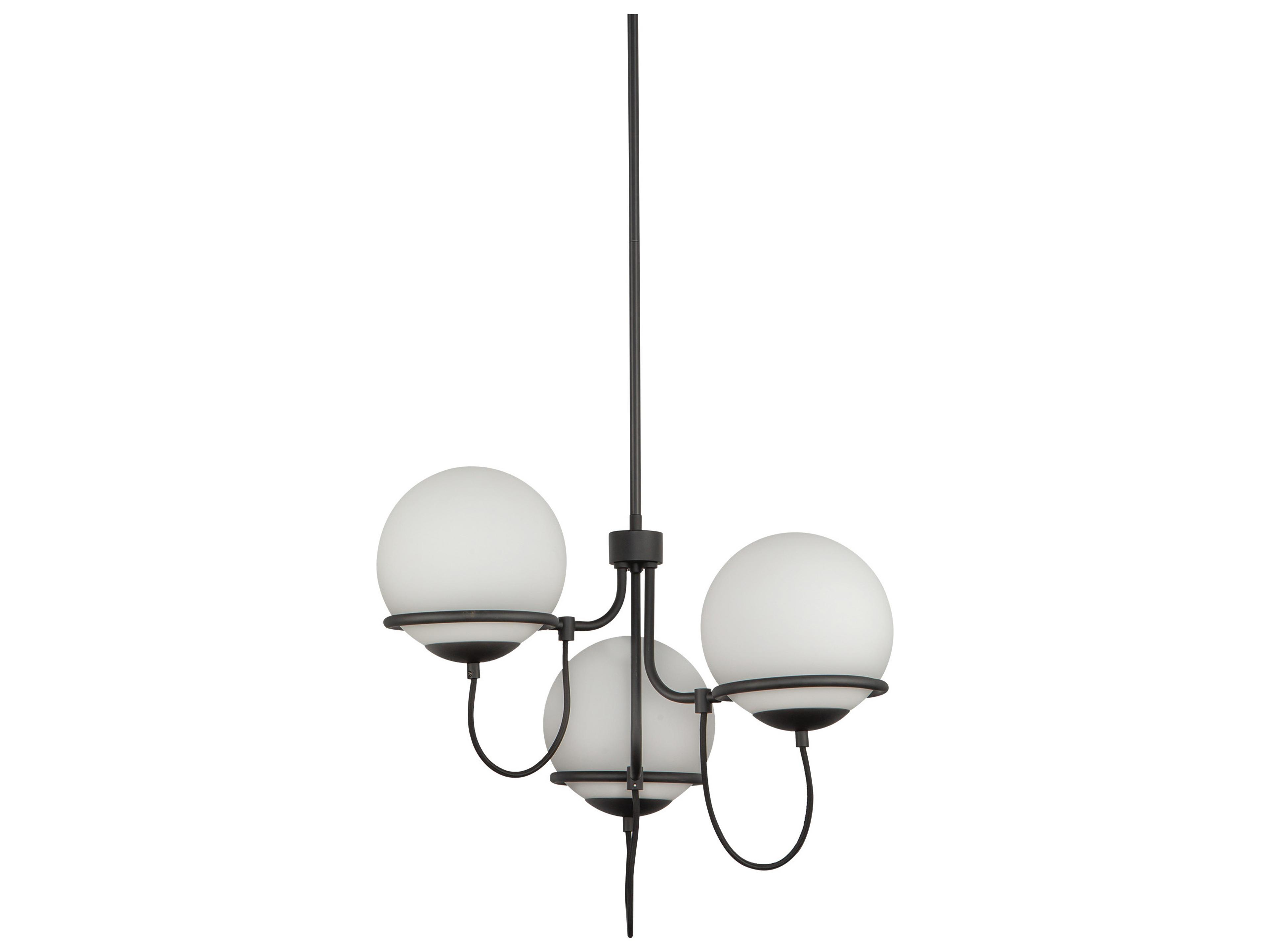 Alora Mood Alba 3-Light Matte Black Globe Chandelier