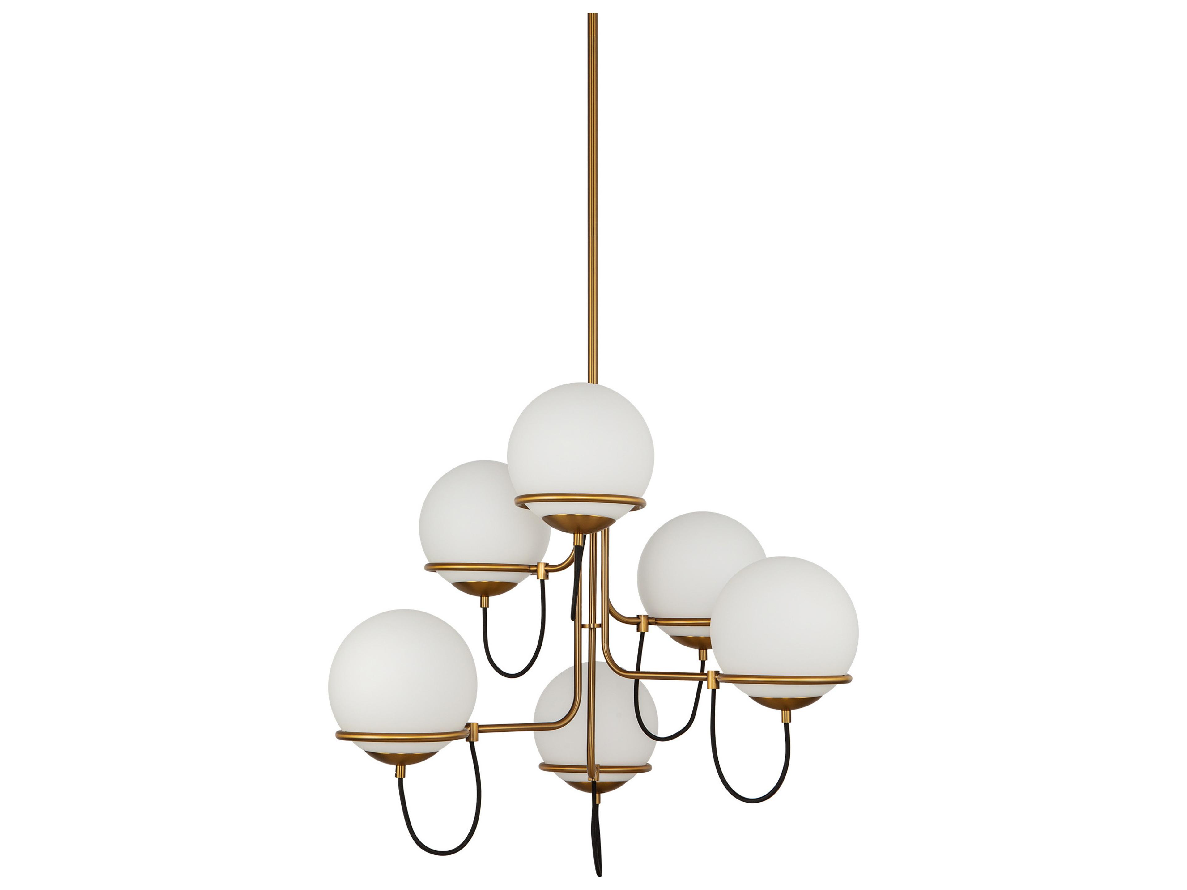 Alora Mood Alba 6-Light Aged Gold Globe Chandelier