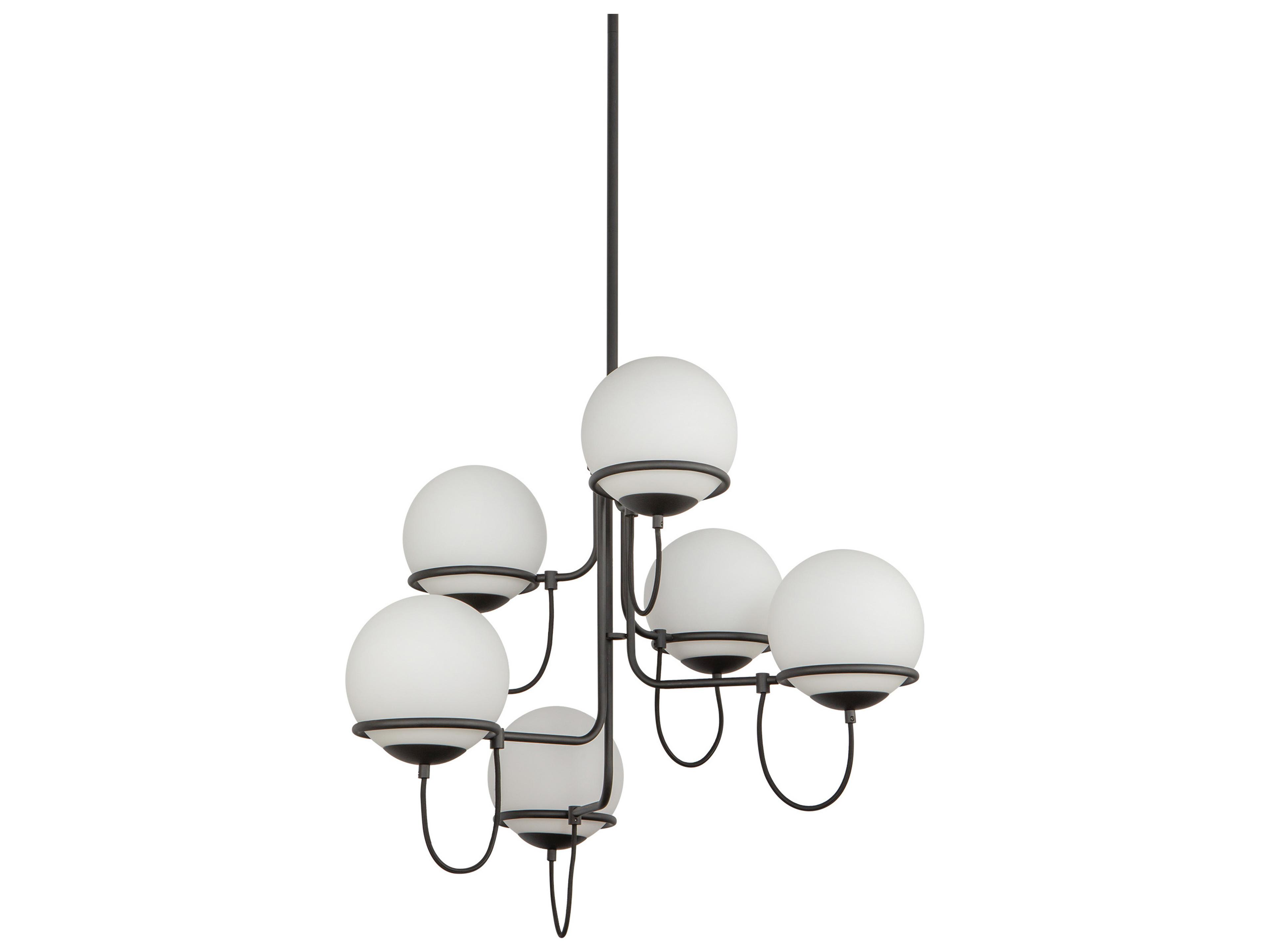 Alora Mood Alba 6-Light Matte Black Globe Chandelier