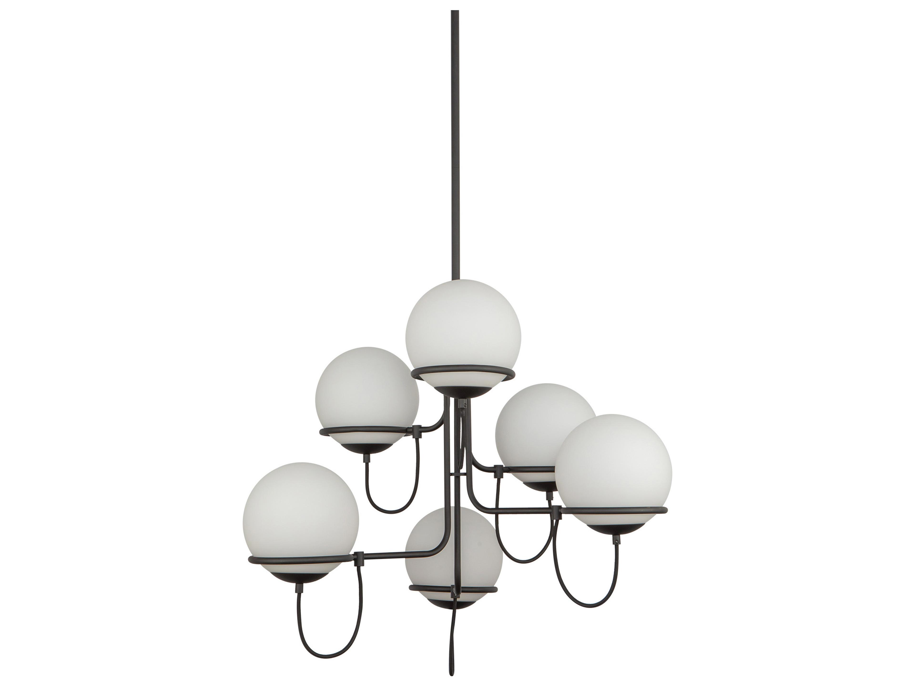 Alora Mood Alba 6-Light Matte Black Globe Chandelier