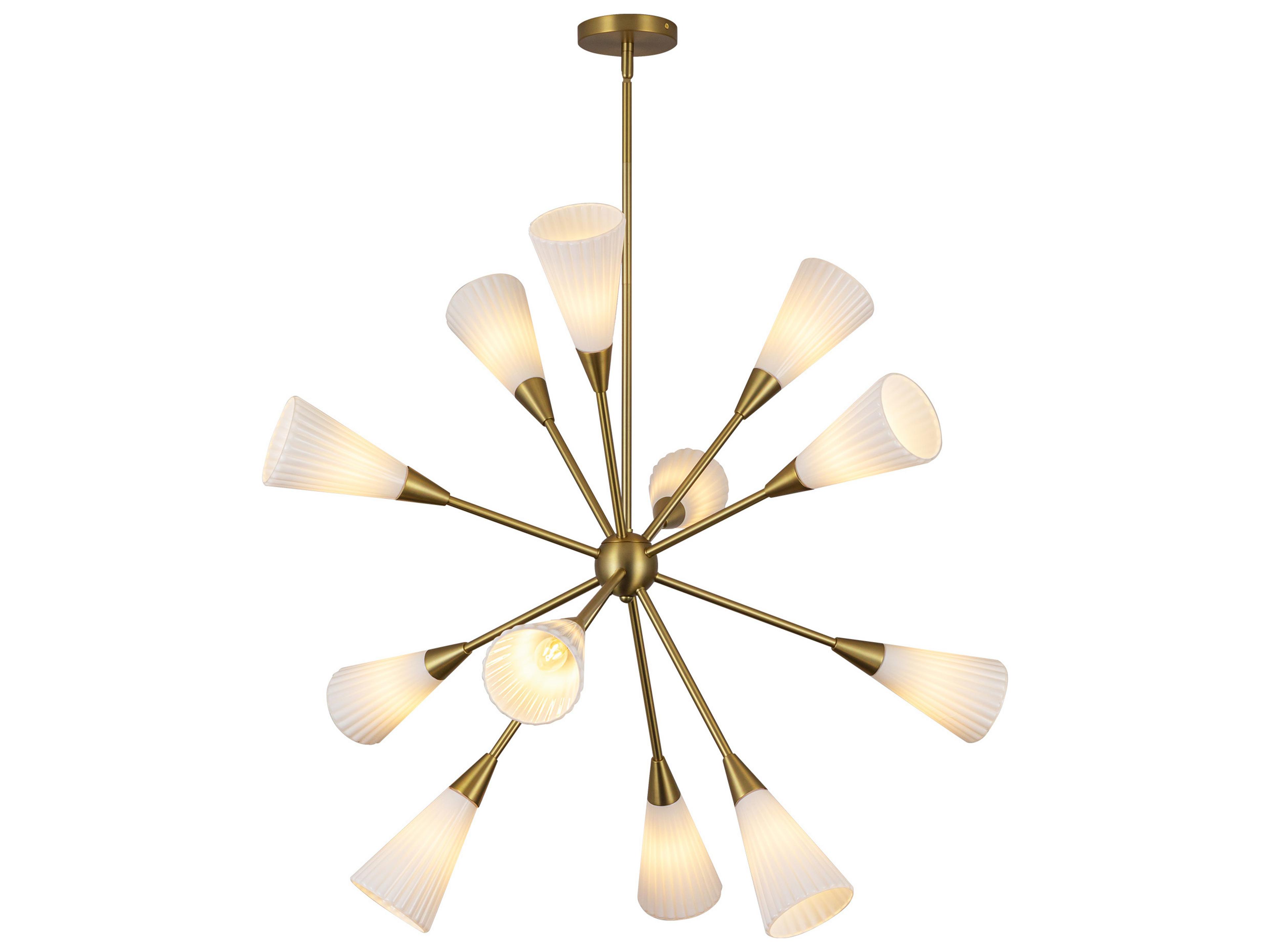 Alora Mood Cosmo 12-Light Brushed Gold Geometric Sputnik Chandelier