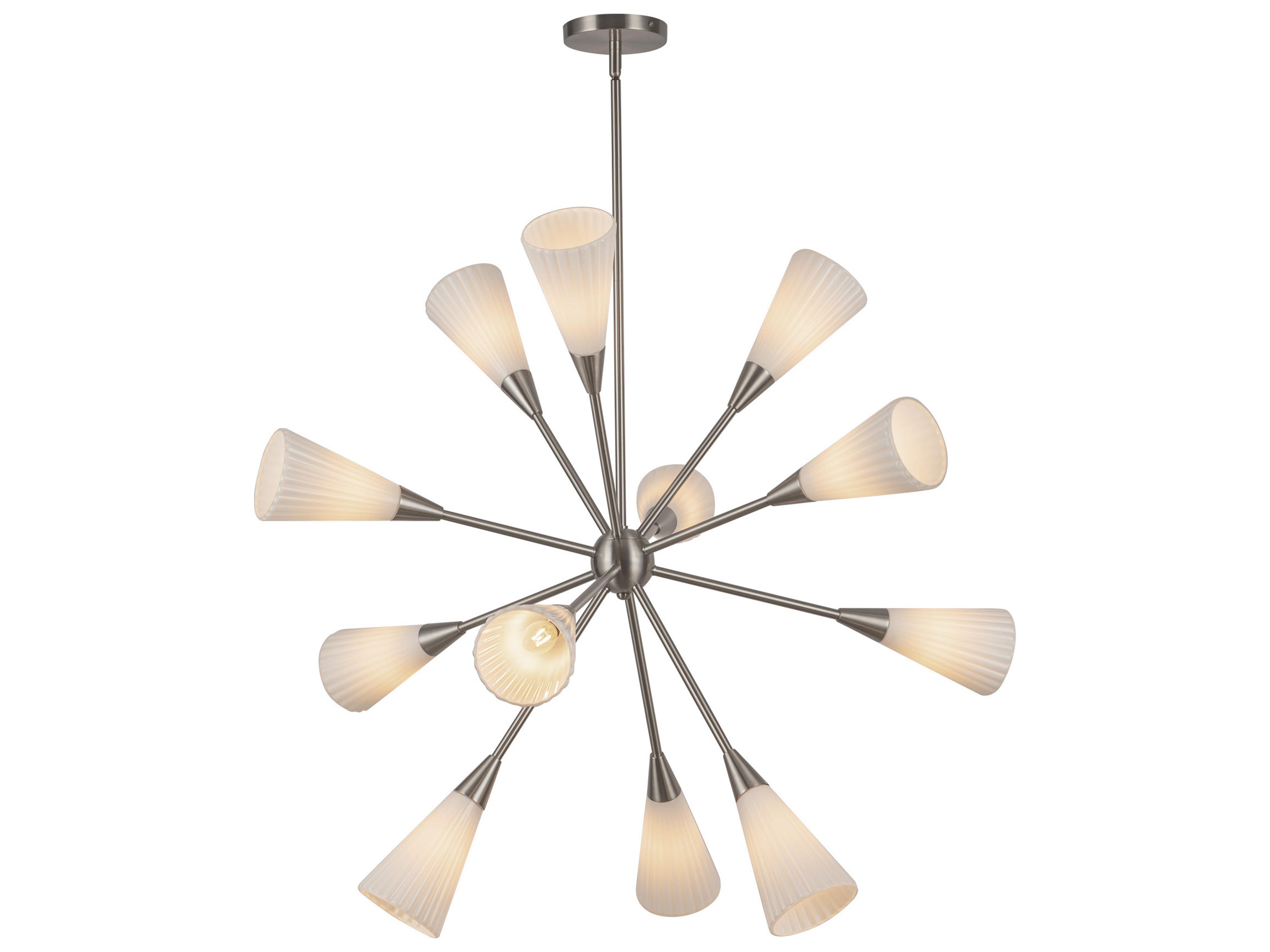 Alora Mood Cosmo 12-Light Brushed Nickel Geometric Sputnik Chandelier