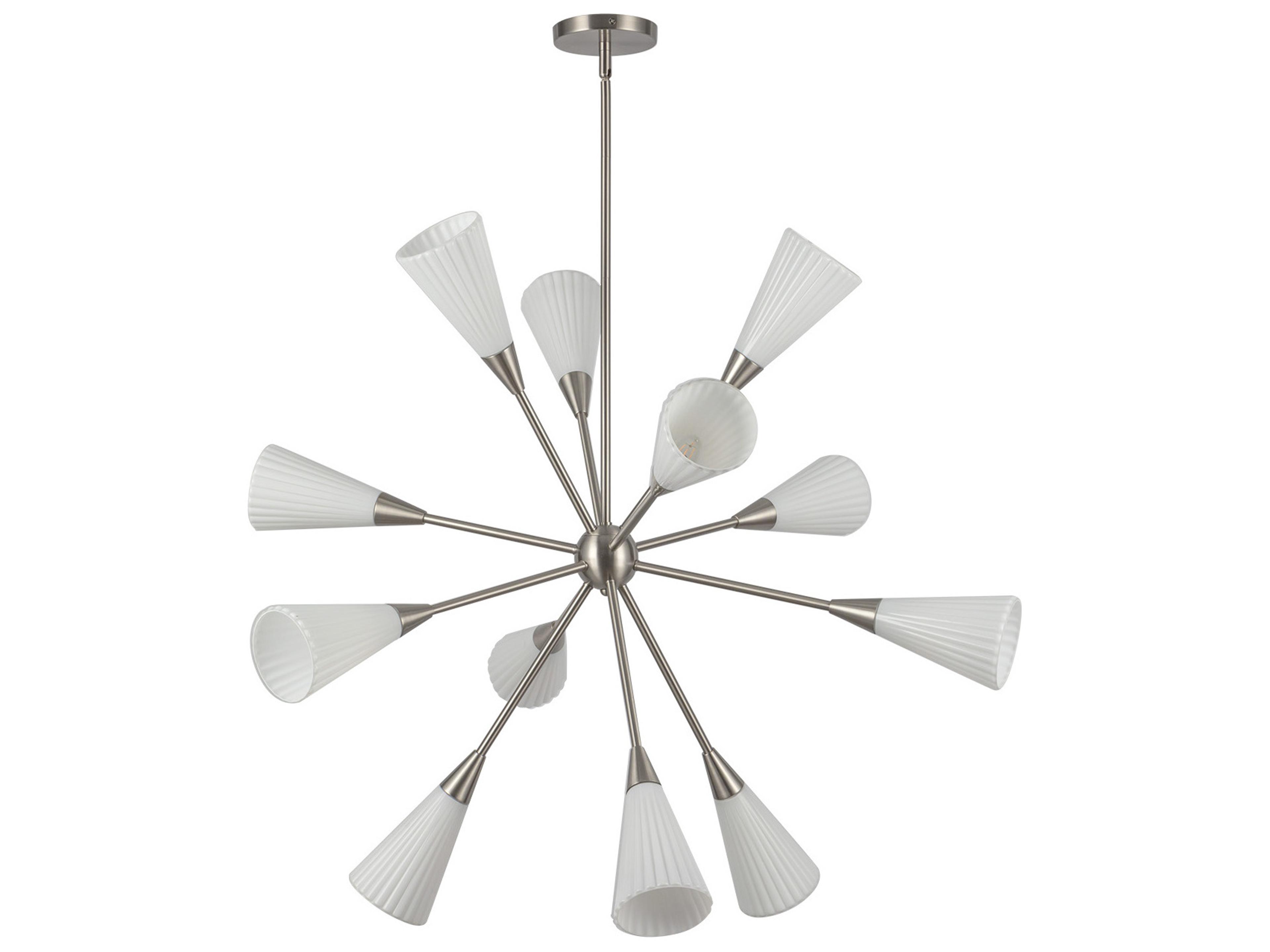 Alora Mood Cosmo 12-Light Brushed Nickel Geometric Sputnik Chandelier