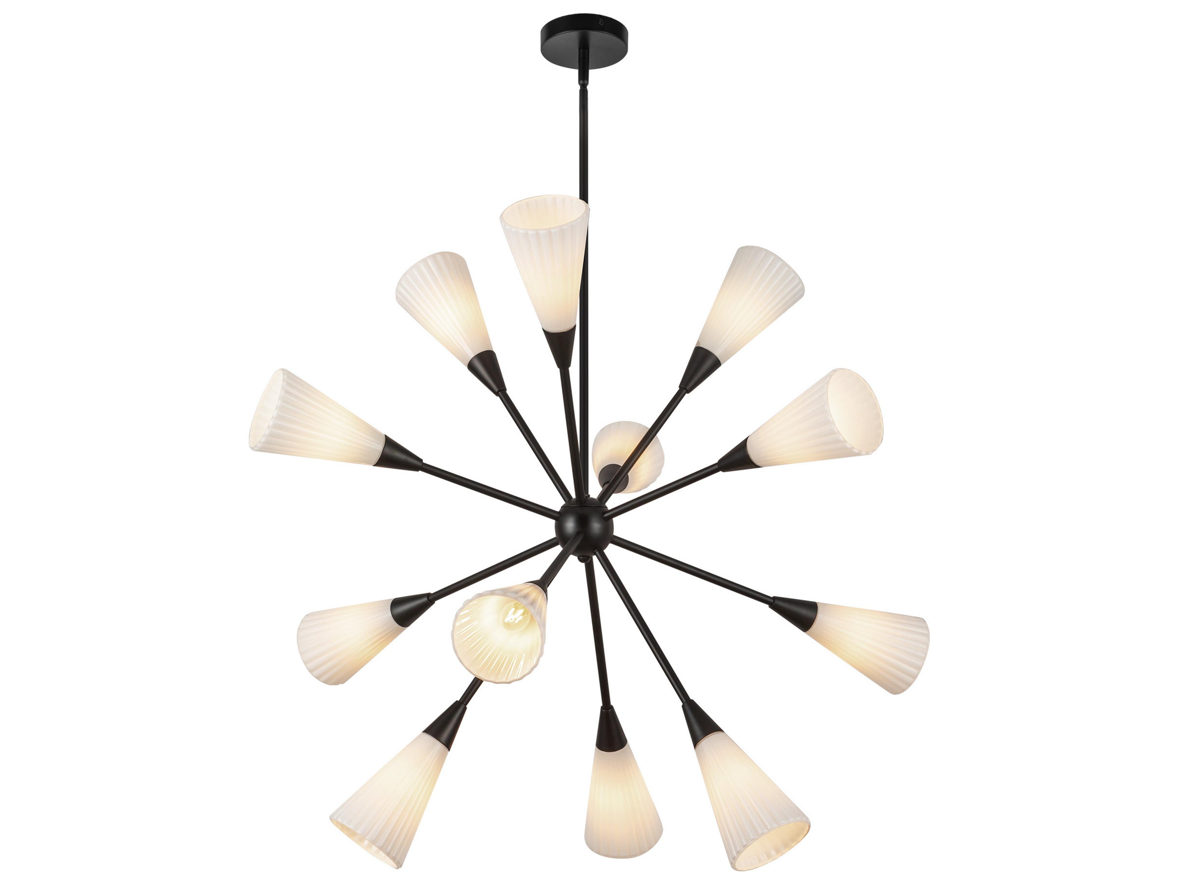 Alora Mood Cosmo 12-Light Matte Black Geometric Sputnik Chandelier