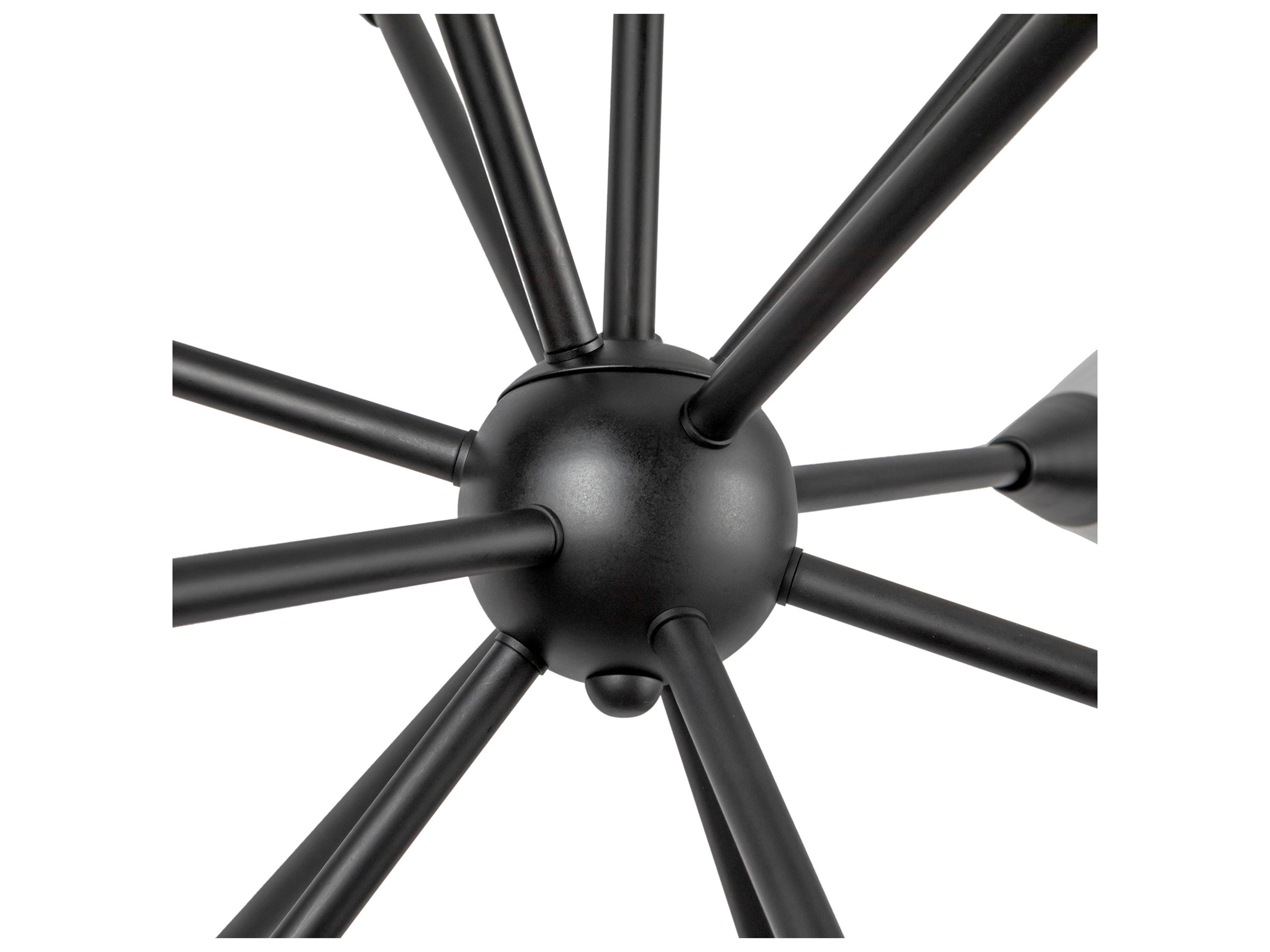 Alora Mood Cosmo 12-Light Matte Black Geometric Sputnik Chandelier