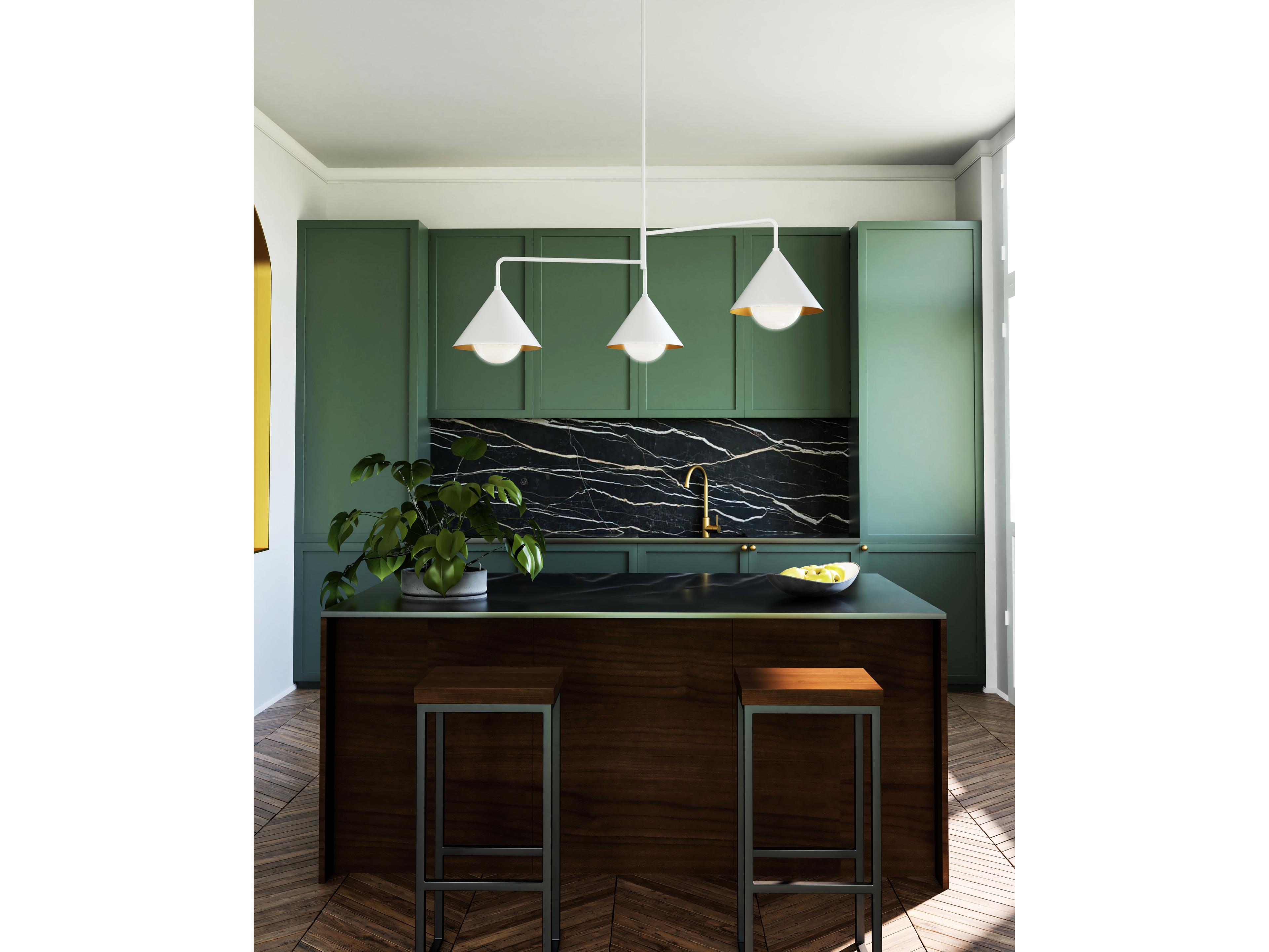 Alora Mood Remy 3-Light White Geometric Chandelier