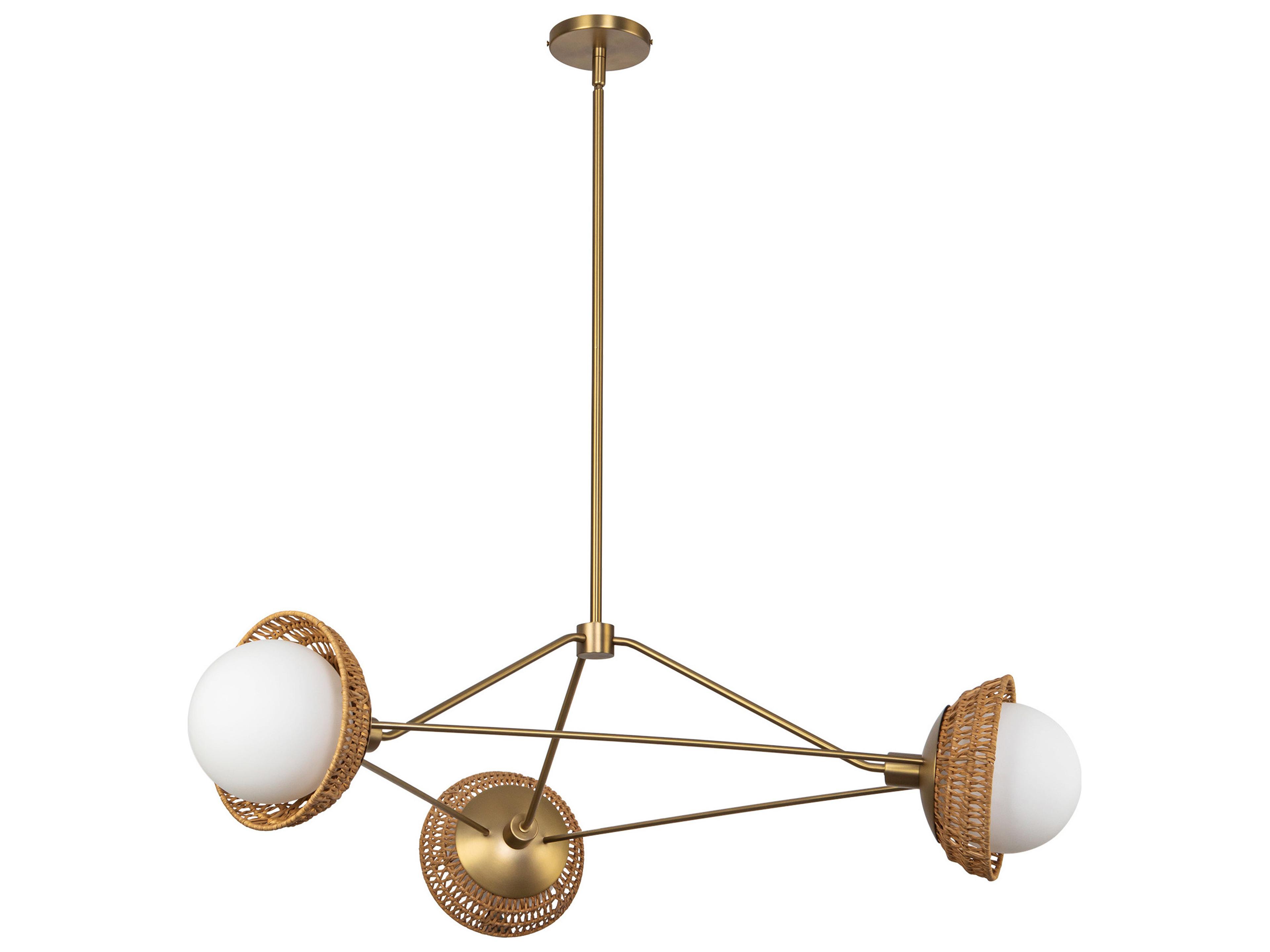 Alora Mood Perth 3-Light Brushed Gold Geometric Chandelier