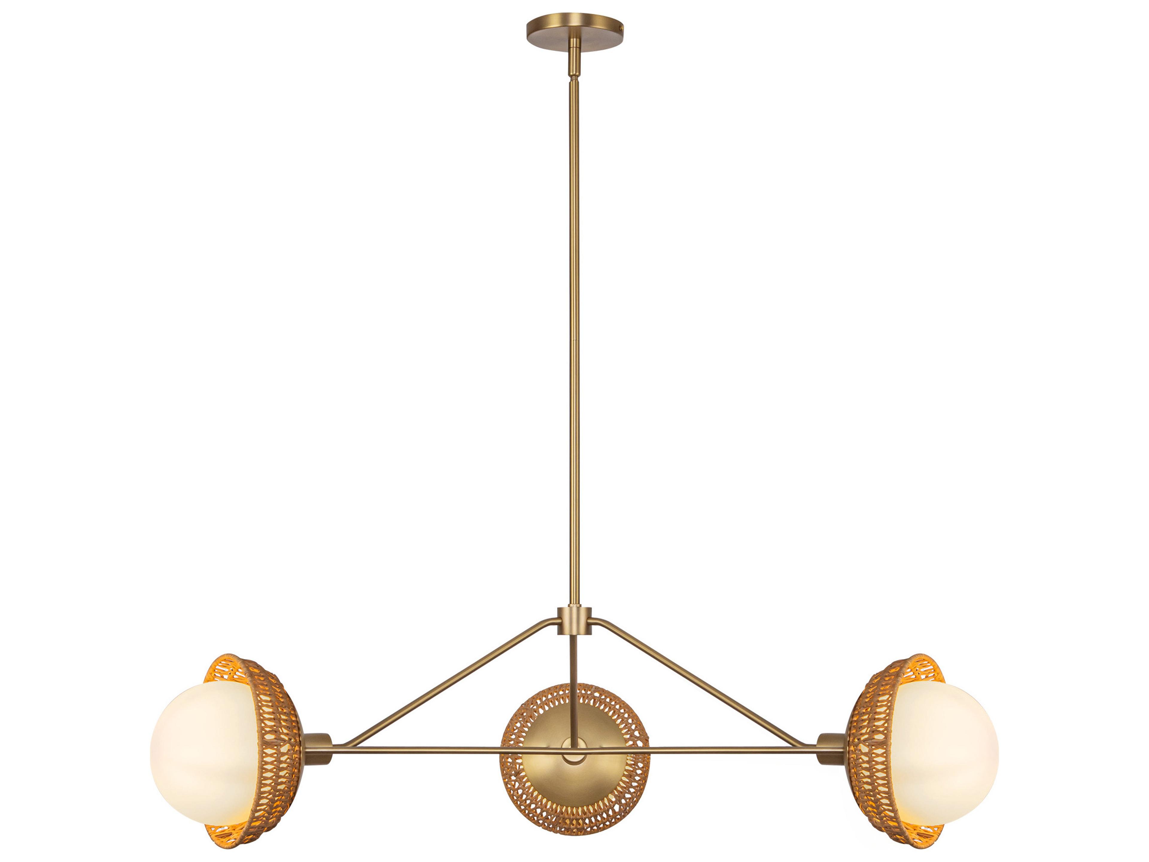Alora Mood Perth 3-Light Brushed Gold Geometric Chandelier