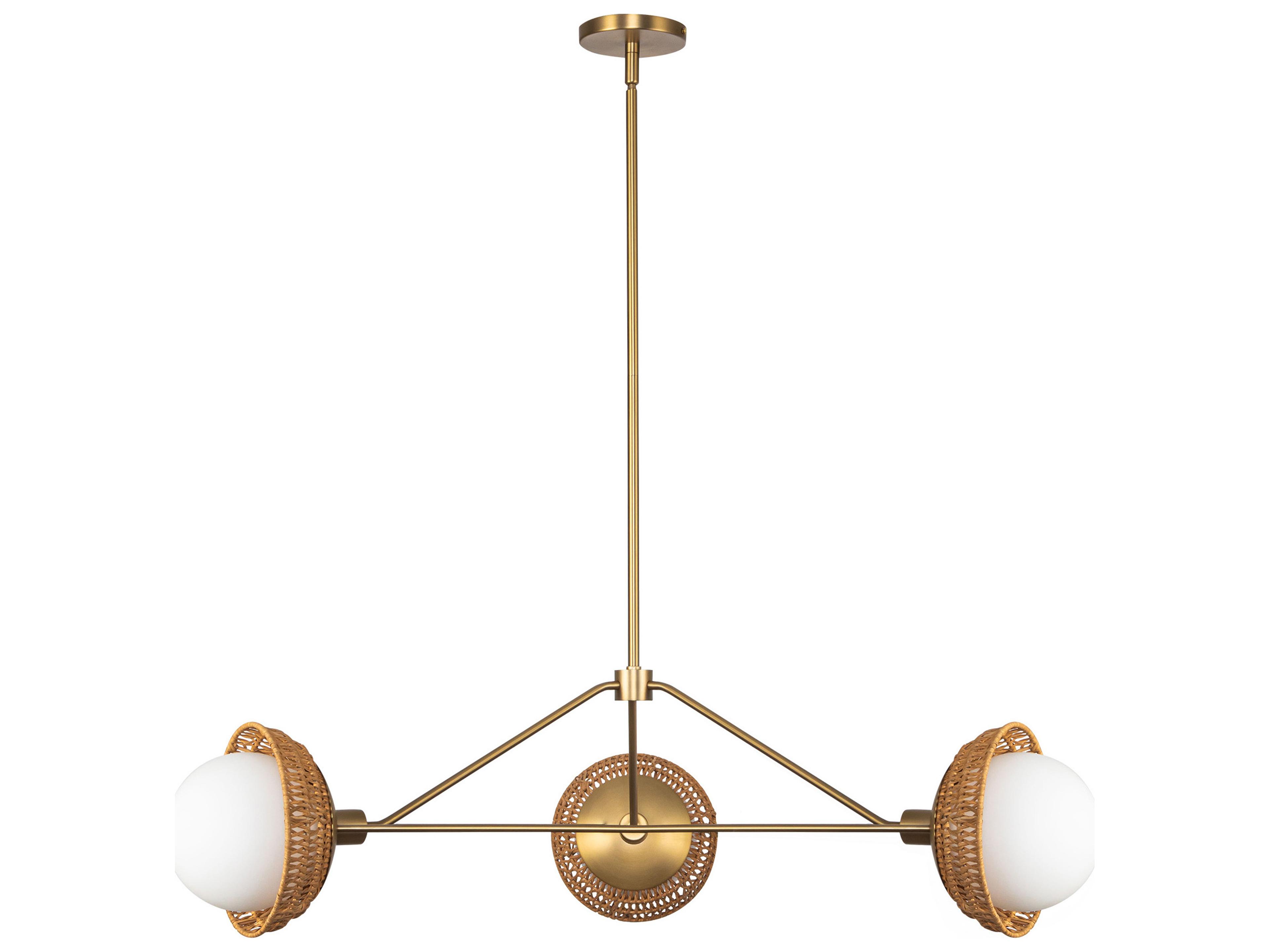 Alora Mood Perth 3-Light Brushed Gold Geometric Chandelier