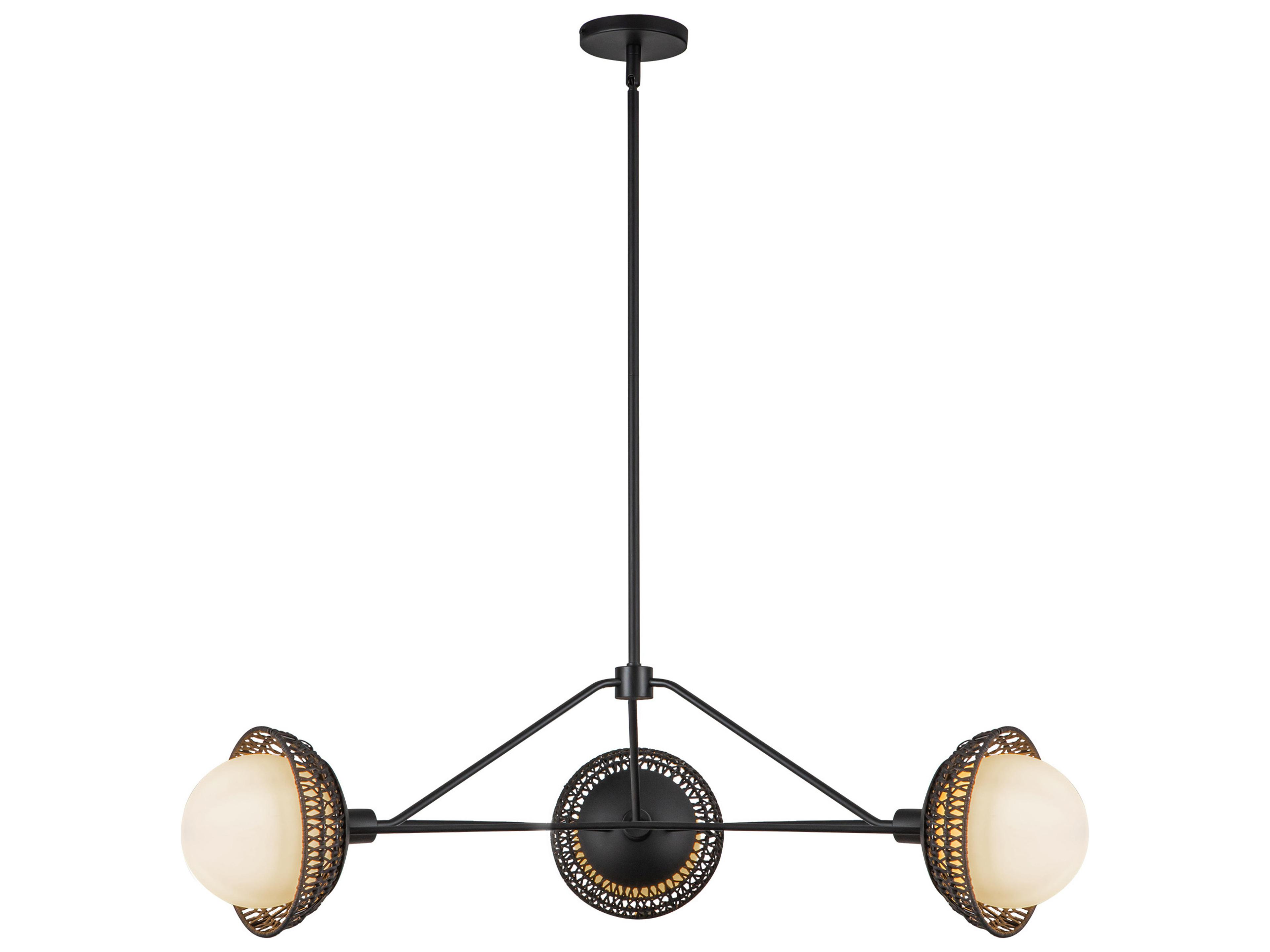 Alora Mood Perth 3-Light Matte Black Geometric Chandelier