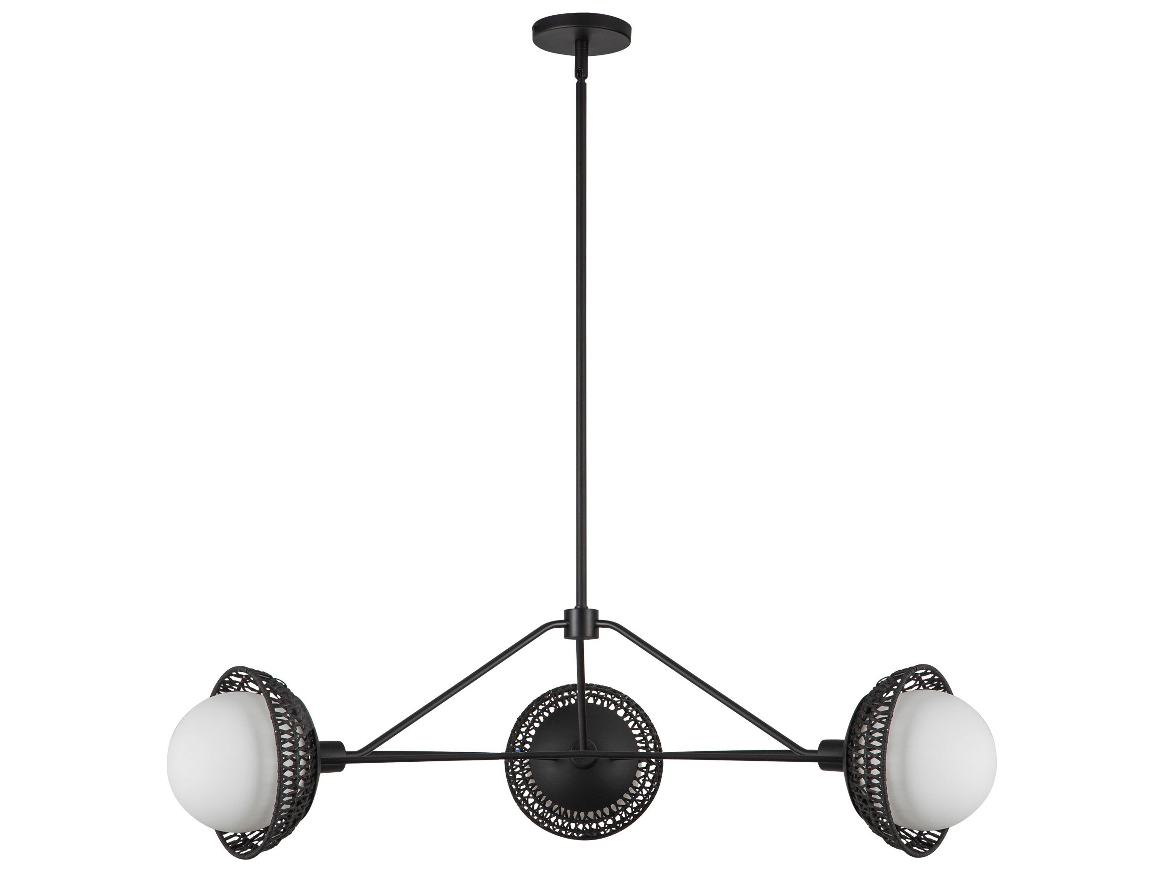 Alora Mood Perth 3-Light Matte Black Geometric Chandelier