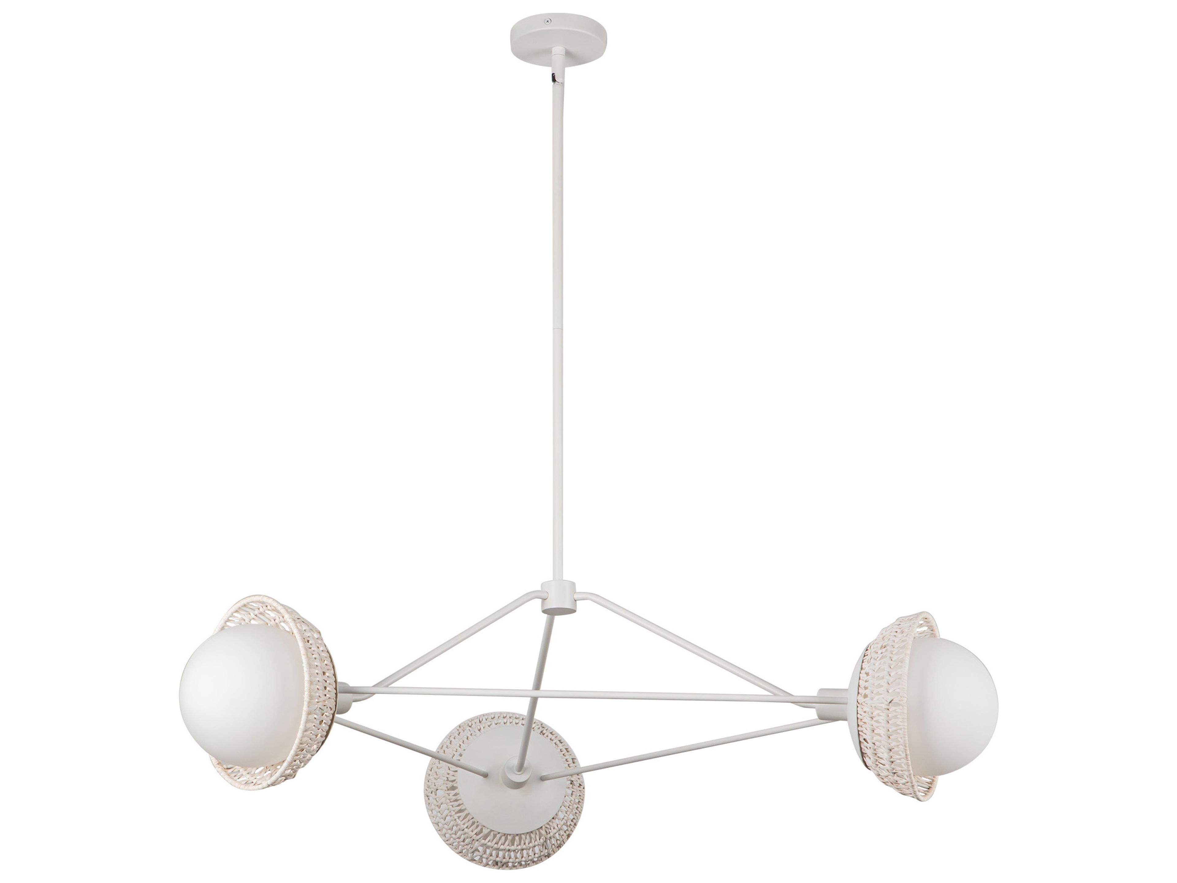 Alora Mood Perth 3-Light White Geometric Chandelier