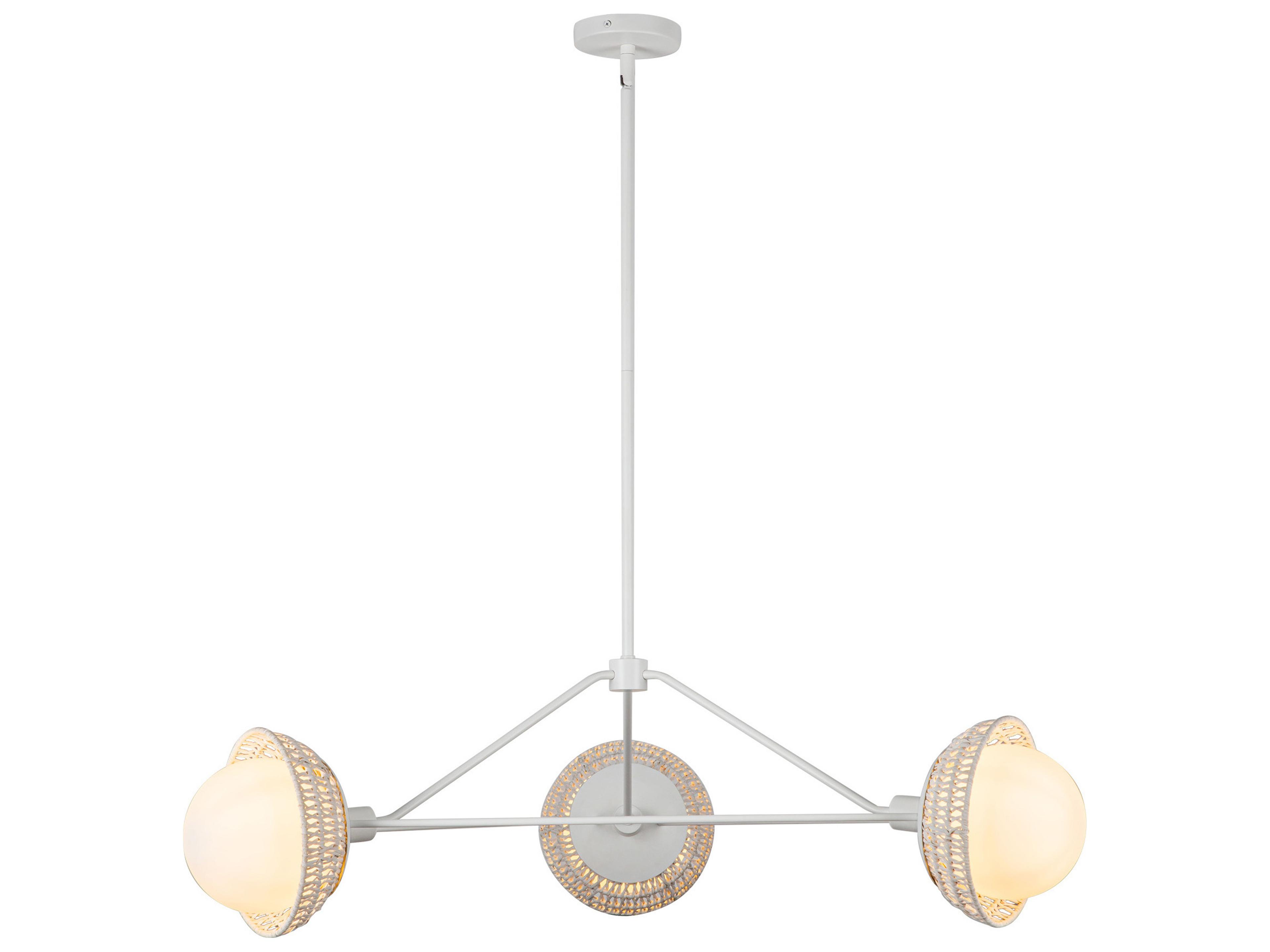 Alora Mood Perth 3-Light White Geometric Chandelier